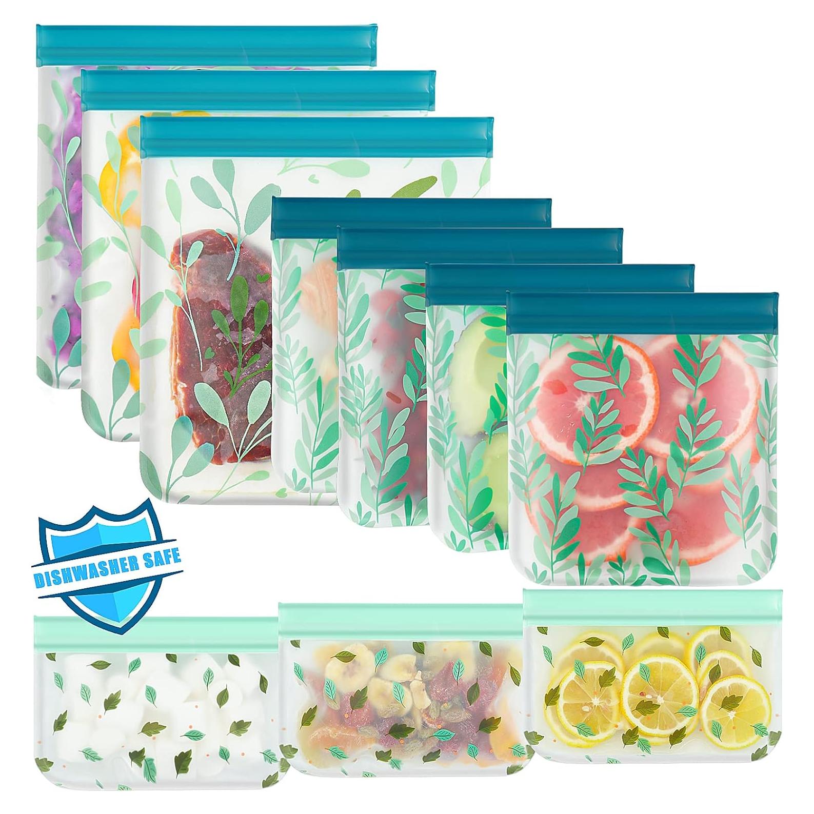 Paquete de 10 Bolsas Reutilizables Hndnrxue A Prueba de Fugas