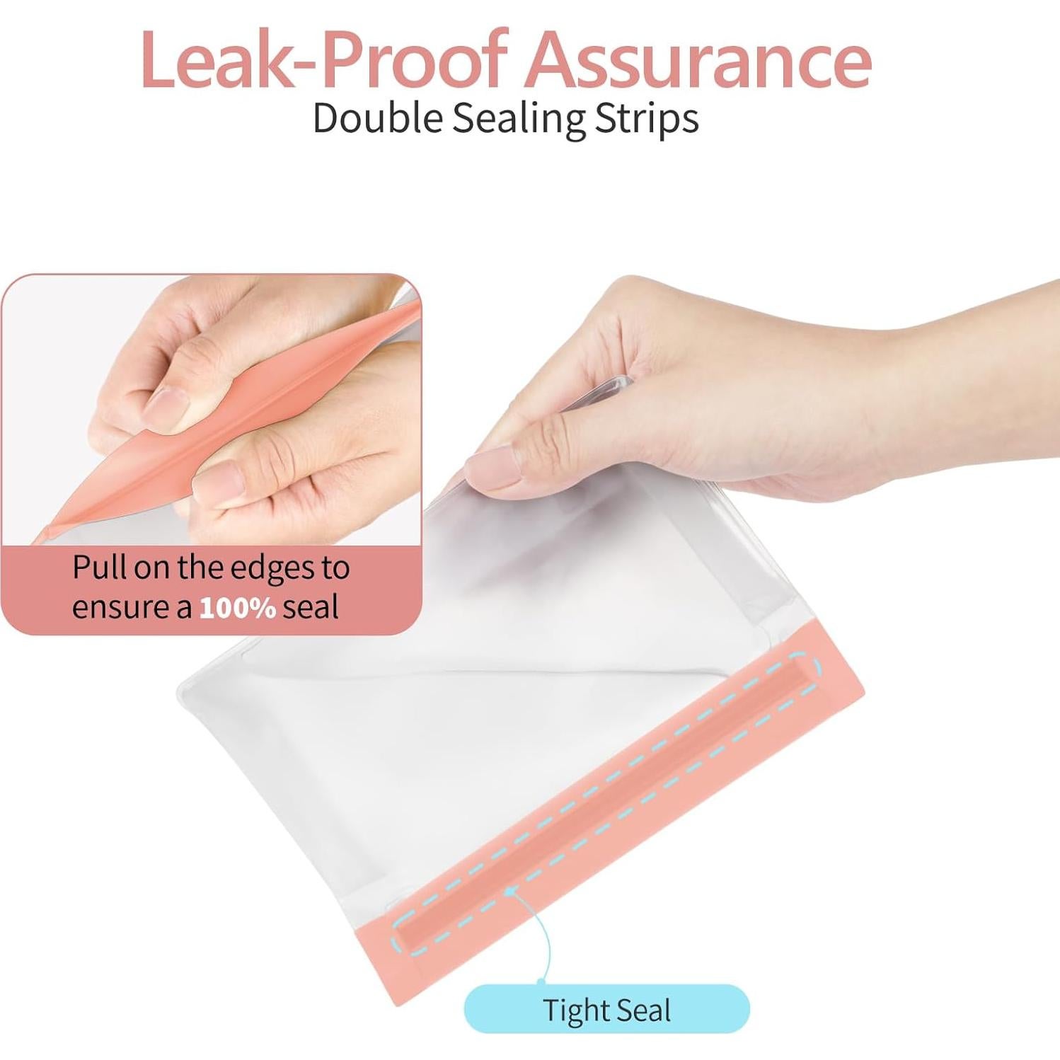 Packism Bolsas de Viaje Transparentes Aprobadas por TSA - 3 Tamaños Rosa