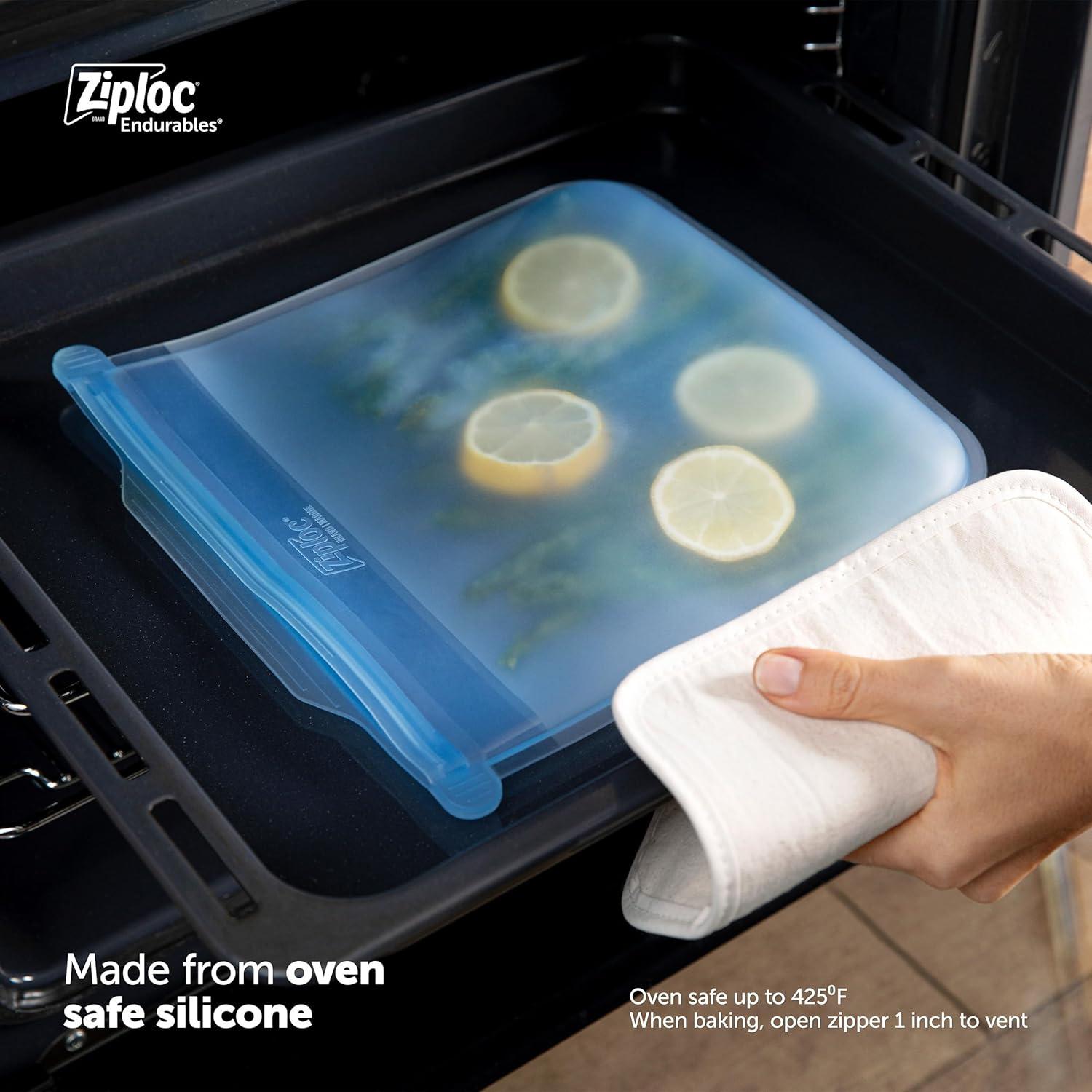 Bolsas Ziploc Endurables Grande 8 Tazas Silicona Reutilizable