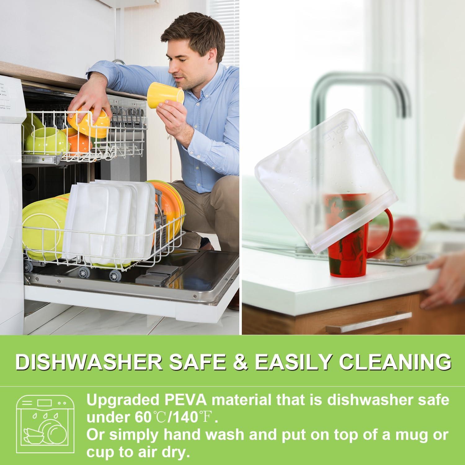 Paquete de 10 Bolsas Reutilizables SPLF para Sándwiches 21.6x19.7cm