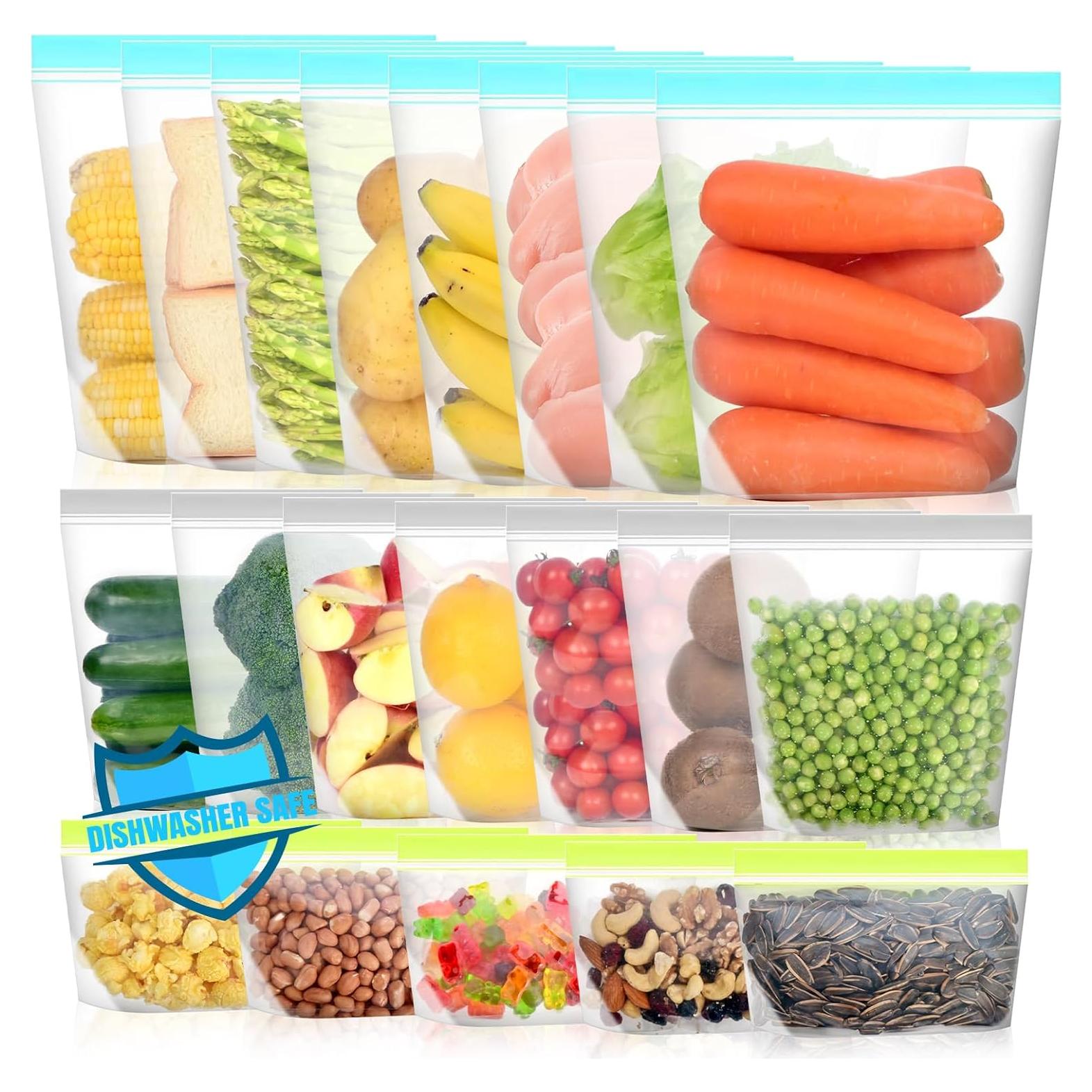 Bolsas de Congelador Reutilizables Rluahxnby 20 Paquetes 1 Galón