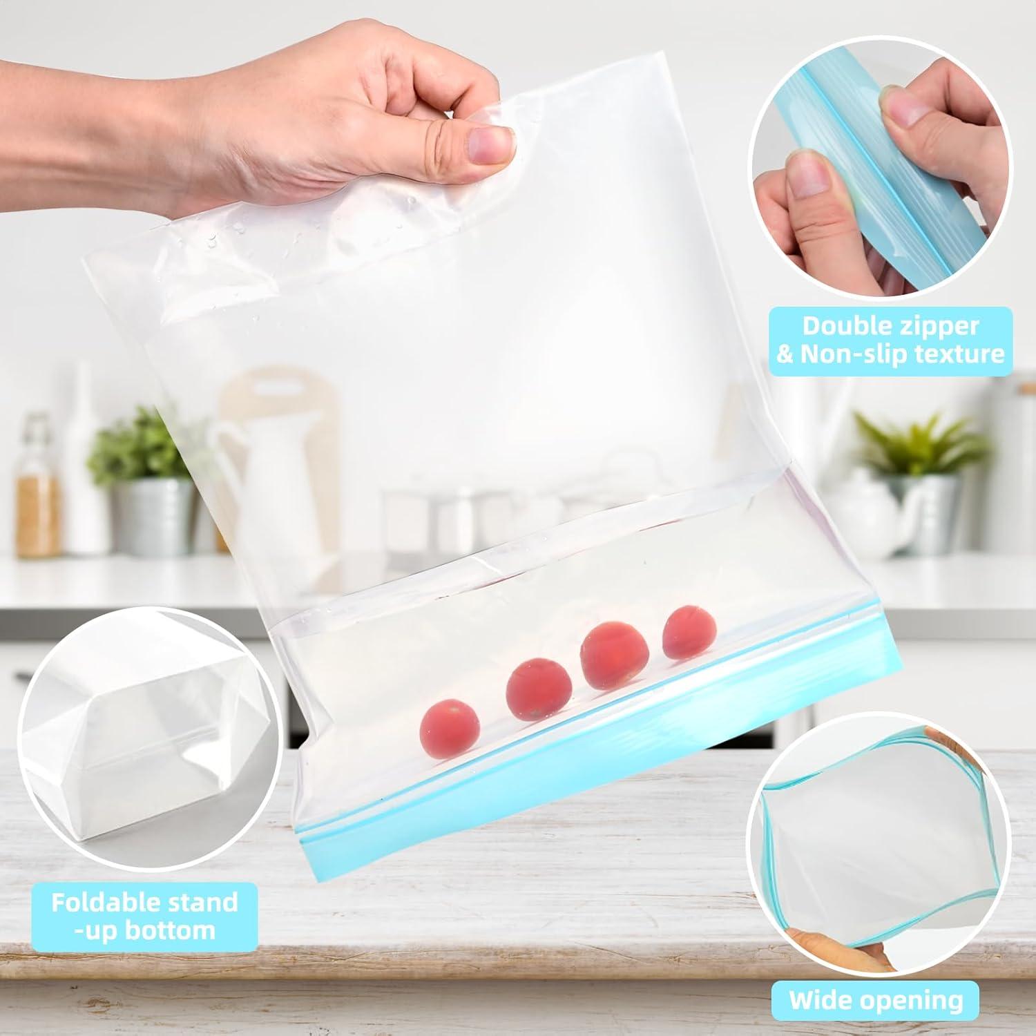 Bolsas de Congelador Reutilizables Rluahxnby 20 Paquetes 1 Galón