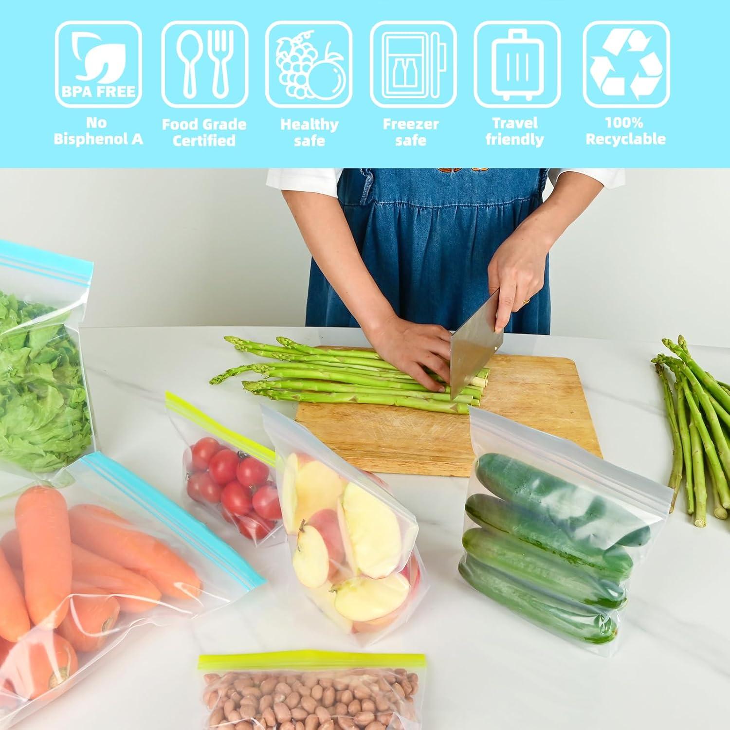 Bolsas de Congelador Reutilizables Rluahxnby 20 Paquetes 1 Galón