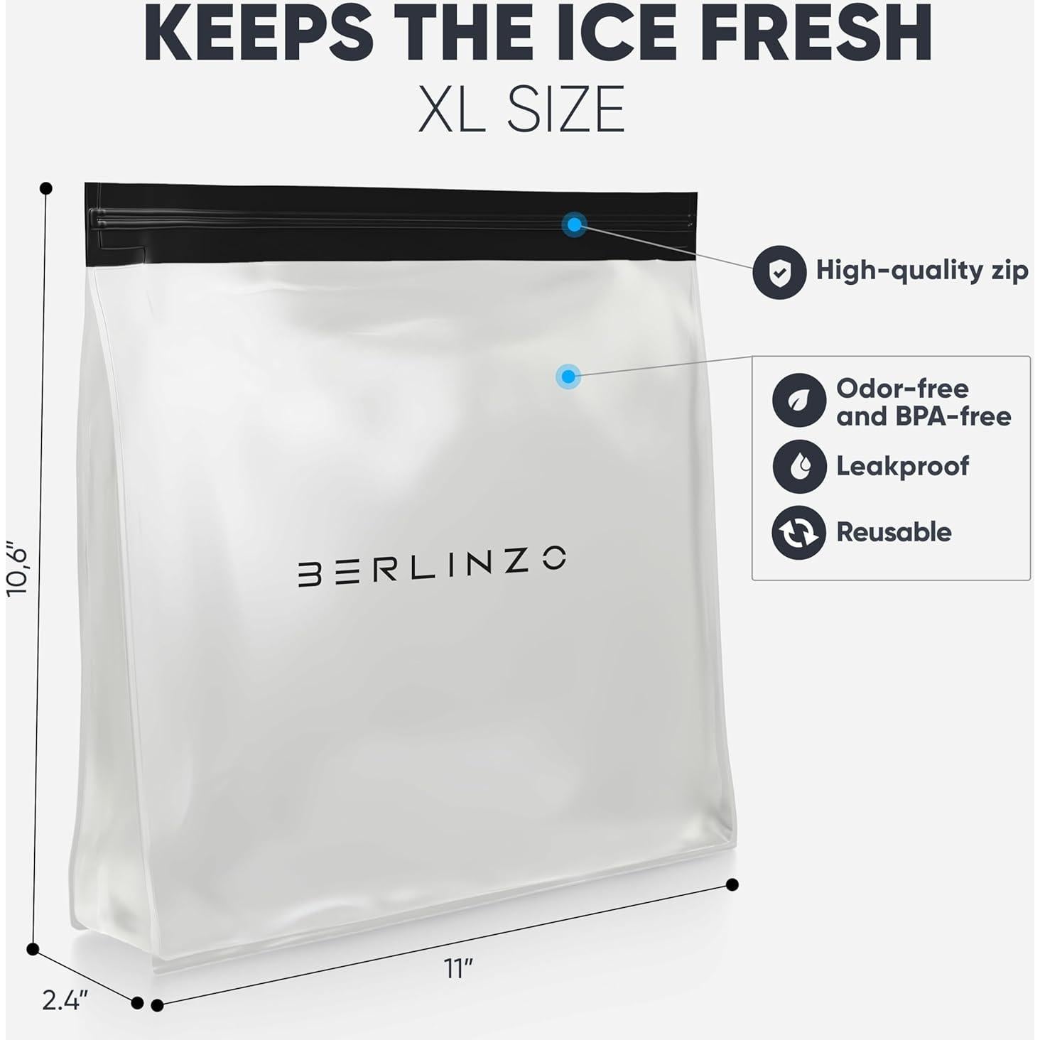 Bolsa Grande Reutilizable Berlinzo XL para Almacenamiento de Hielo