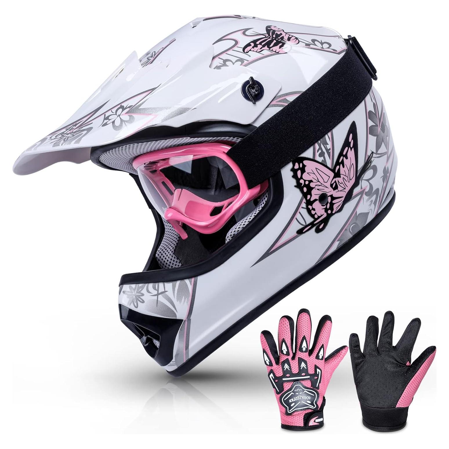 Casco TCMT OffRoad Juvenil X-Grande Mariposa Rosa
