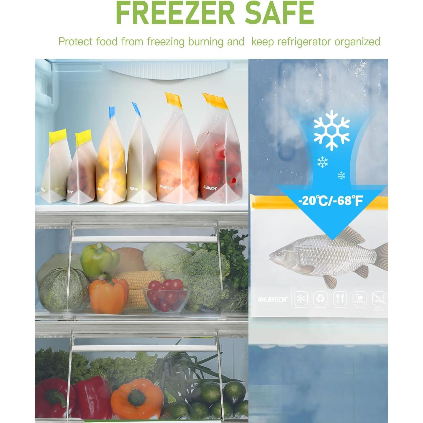 IDEATECH 20Pack Bolsas Reutilizables A Prueba de Fugas 30L