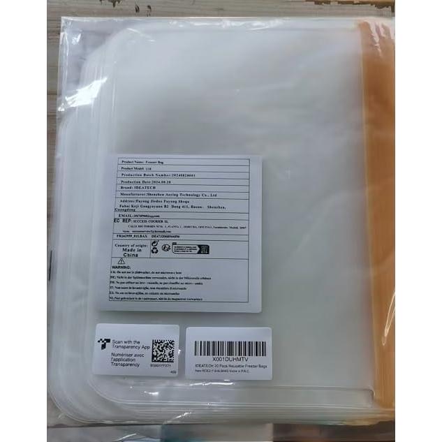 IDEATECH 20Pack Bolsas Reutilizables A Prueba de Fugas 30L
