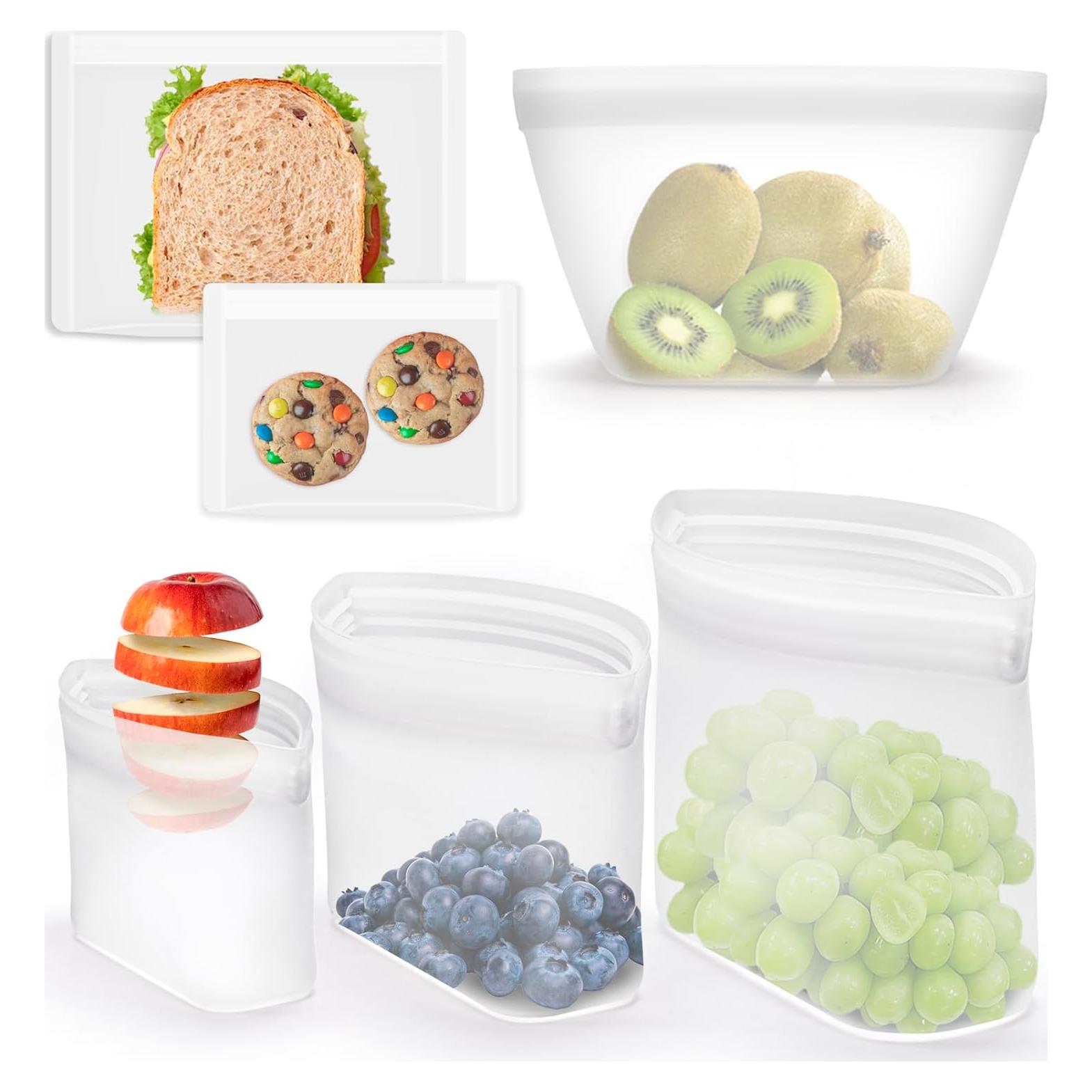 Bolsas de Almacenamiento de Alimentos Annaklin 5 Piezas Silicona