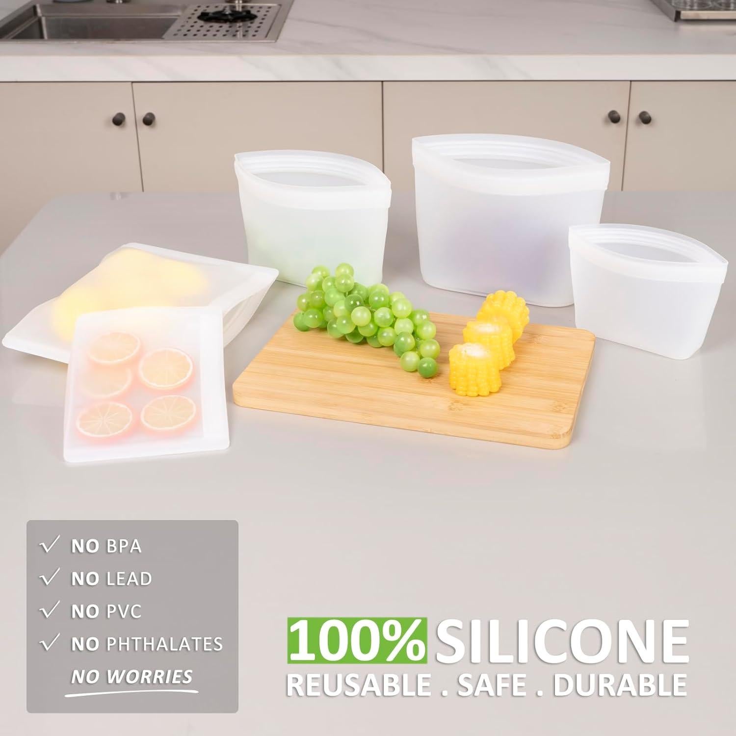 Bolsas de Almacenamiento de Alimentos Annaklin 5 Piezas Silicona