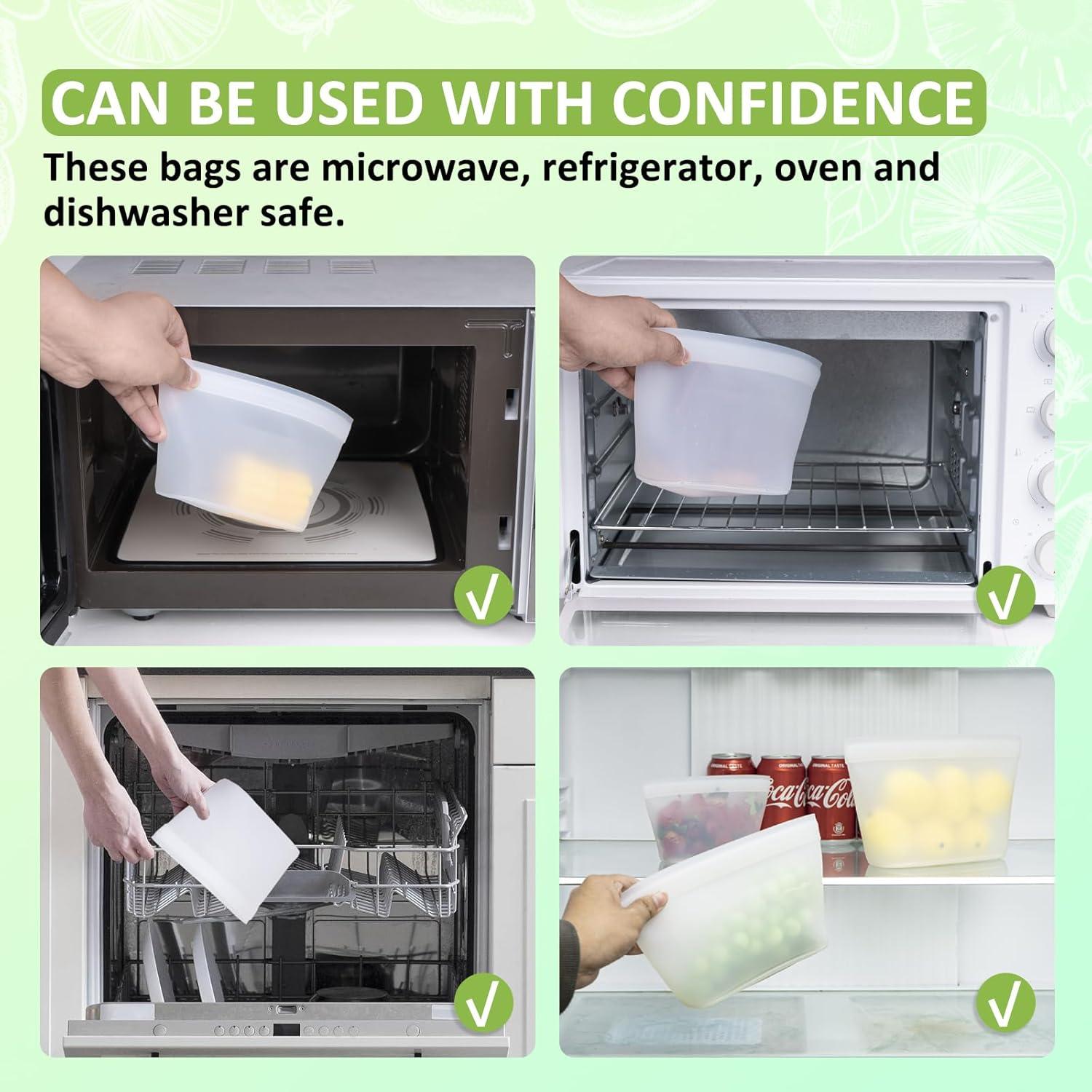 Bolsas de Almacenamiento de Alimentos Annaklin 5 Piezas Silicona