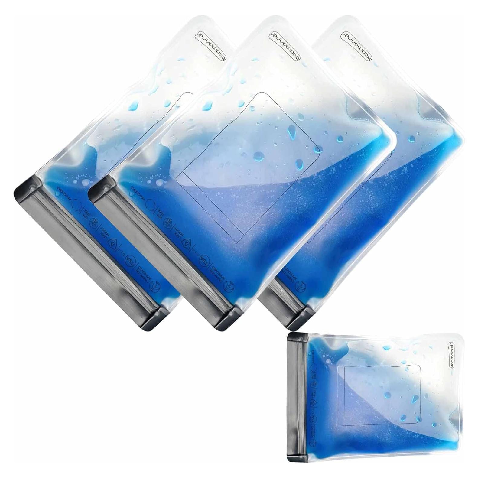 Paquete de 4 Bolsas de Aseo Transparentes TSA - 2 Pequeñas y 2 Grandes