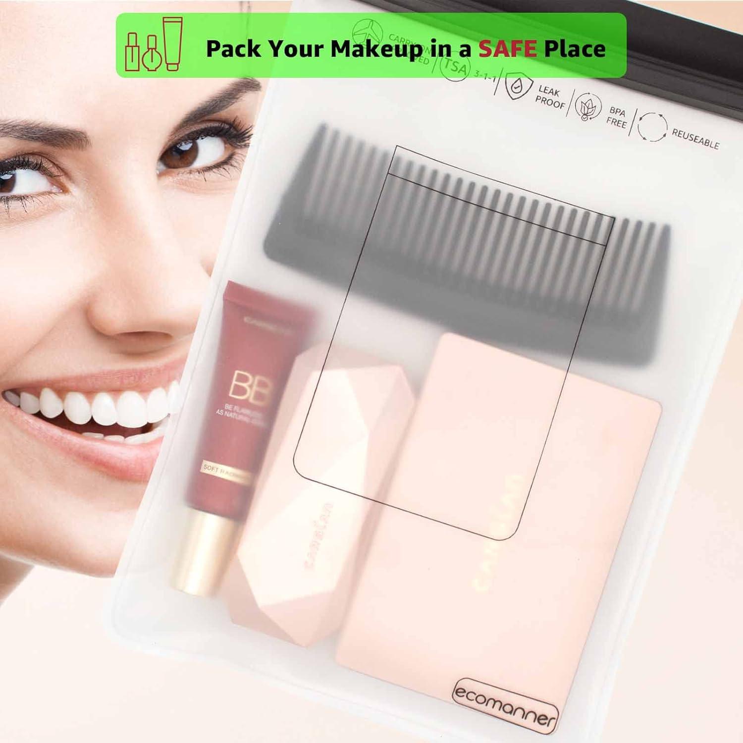 Paquete de 4 Bolsas de Aseo Transparentes TSA - 2 Pequeñas y 2 Grandes