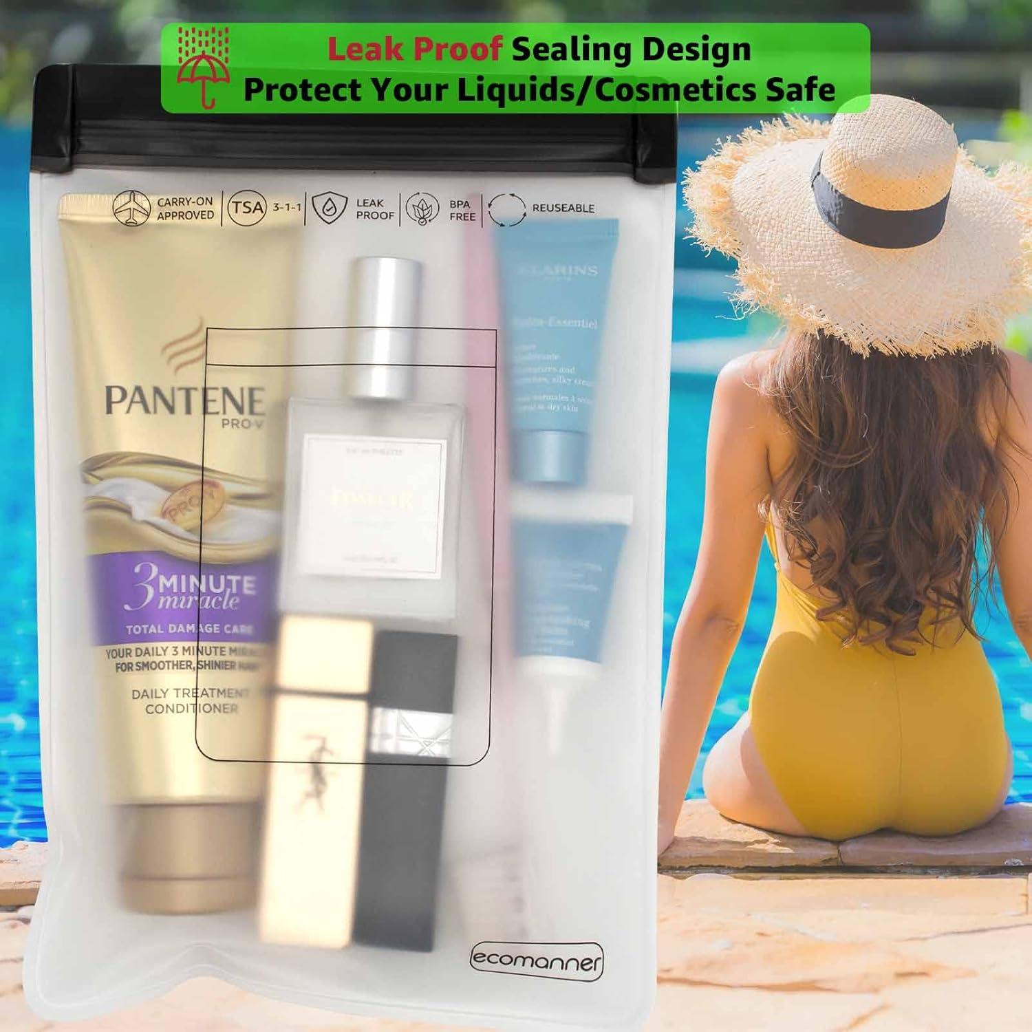 Paquete de 4 Bolsas de Aseo Transparentes TSA - 2 Pequeñas y 2 Grandes