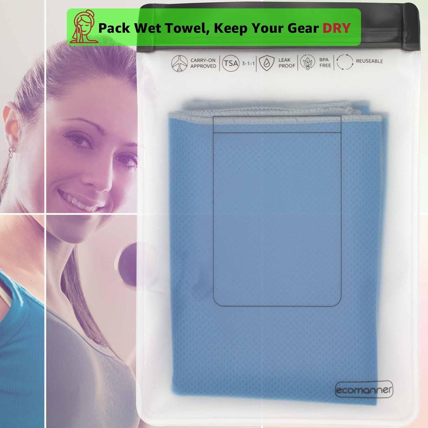 Paquete de 4 Bolsas de Aseo Transparentes TSA - 2 Pequeñas y 2 Grandes