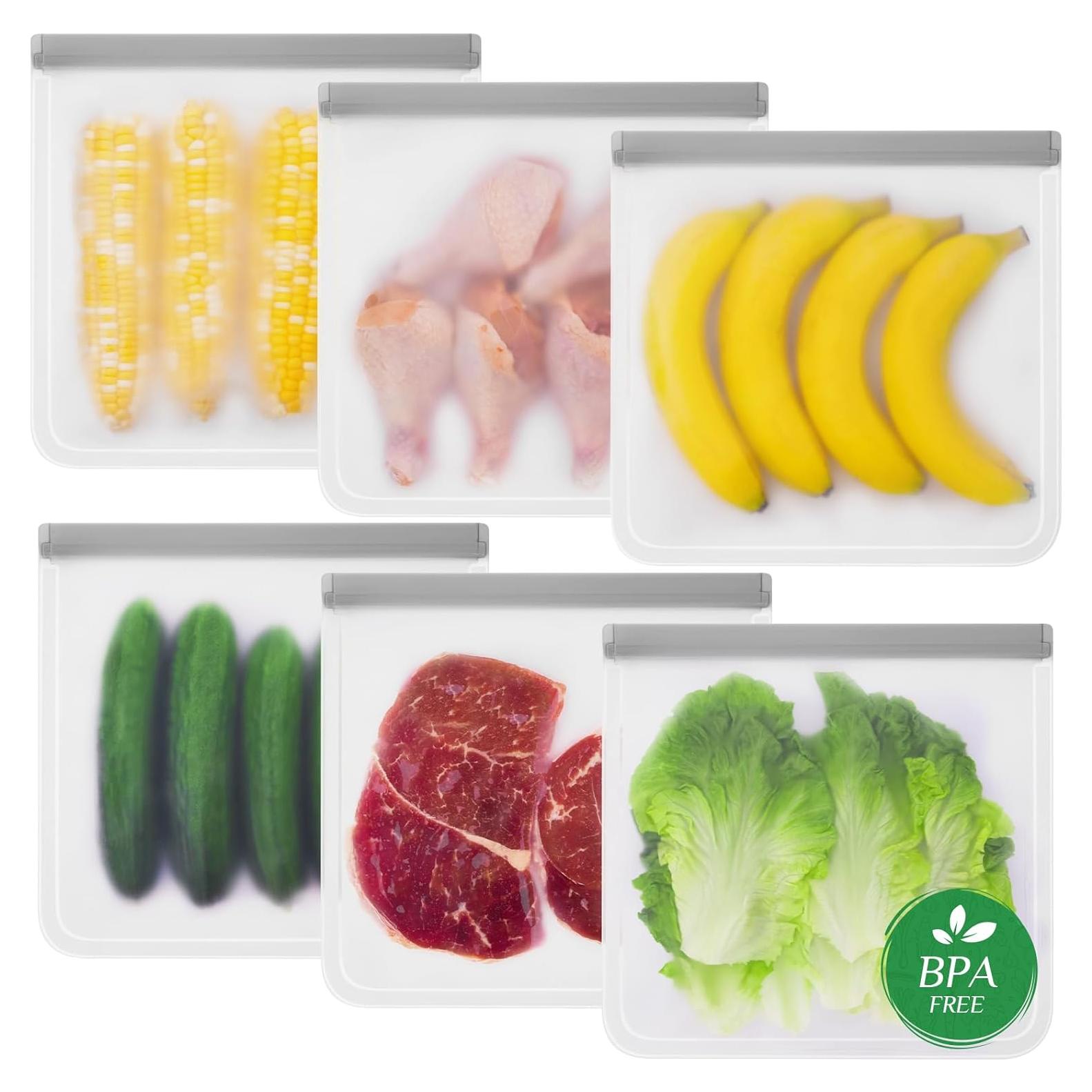 Paquete de 6 Bolsas Reutilizables LKSUMPT 1 Galón Sin BPA