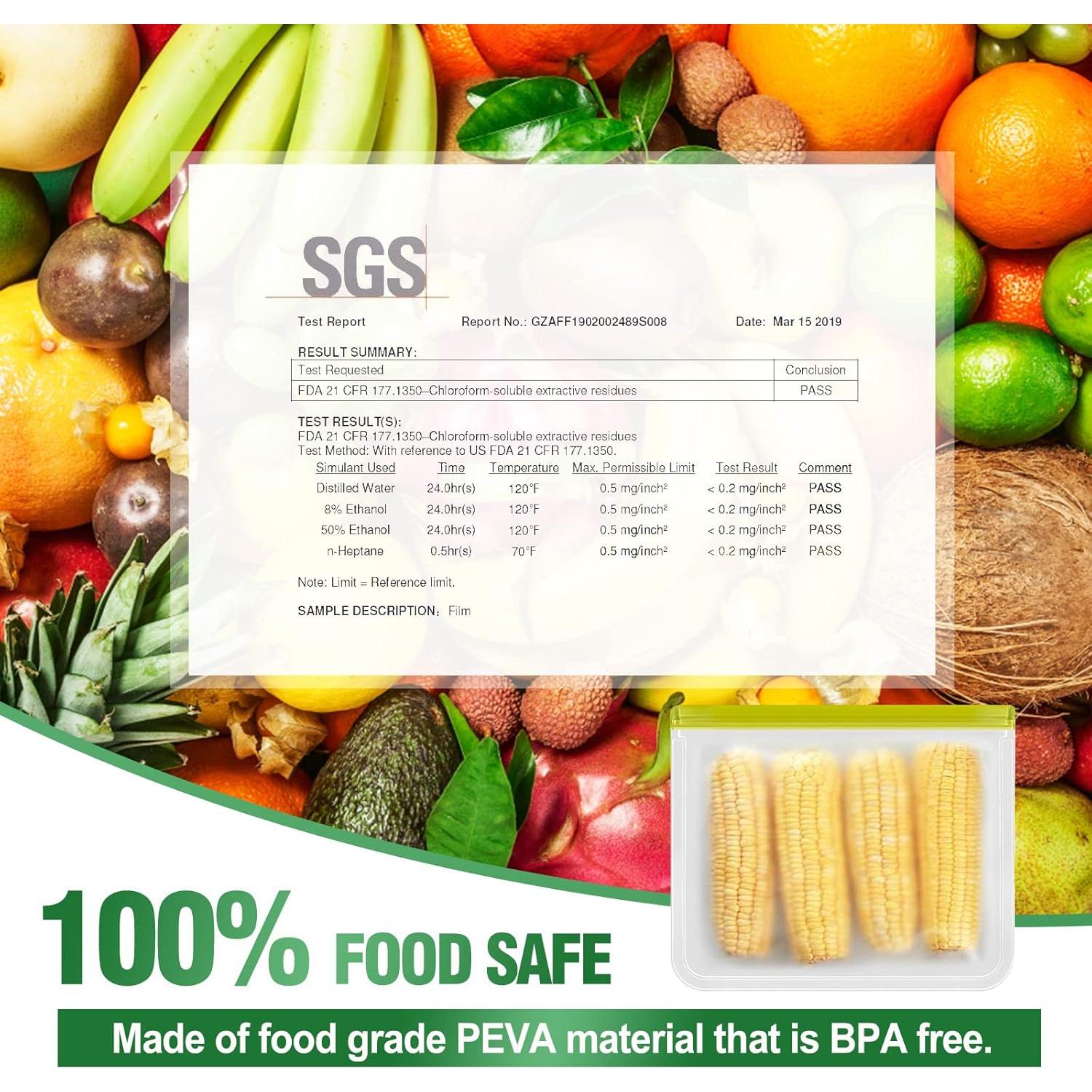 Paquete de 6 Bolsas Reutilizables LKSUMPT 1 Galón Sin BPA