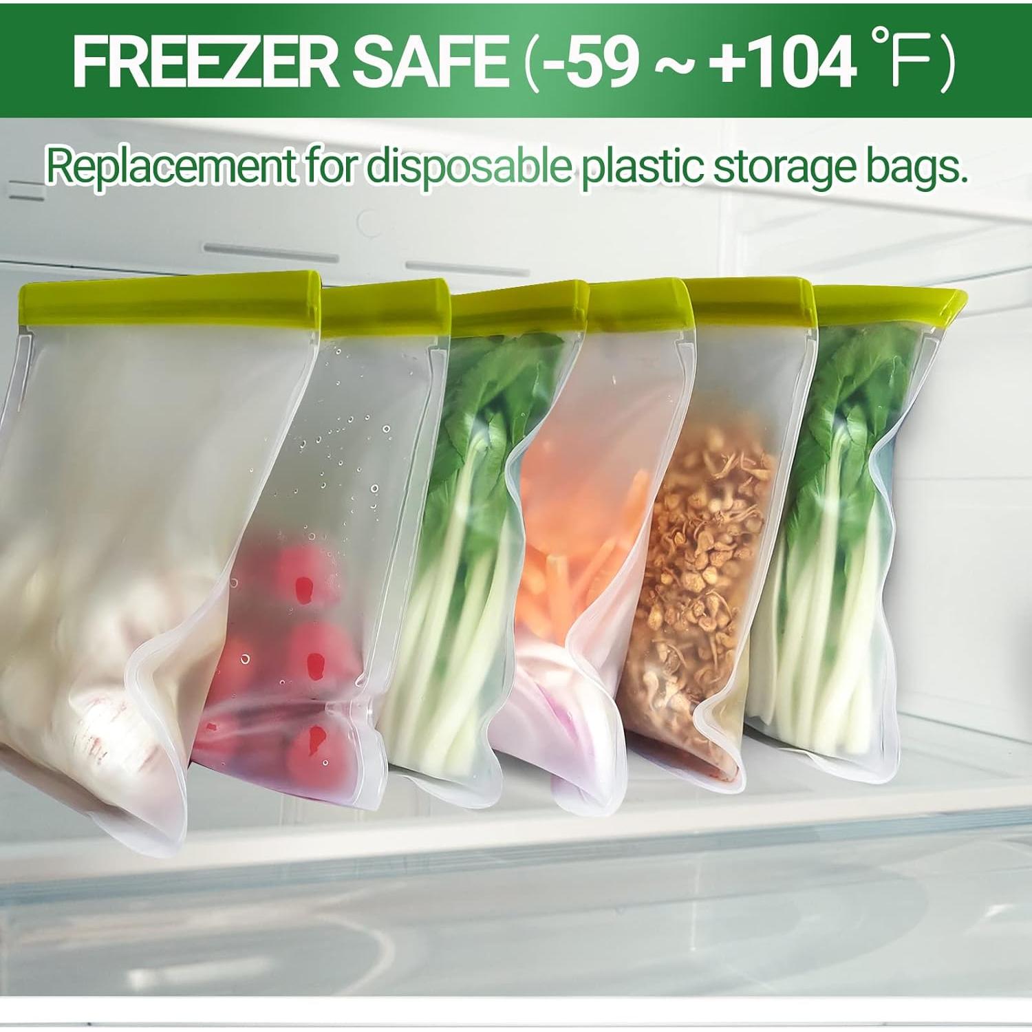 Paquete de 6 Bolsas Reutilizables LKSUMPT 1 Galón Sin BPA