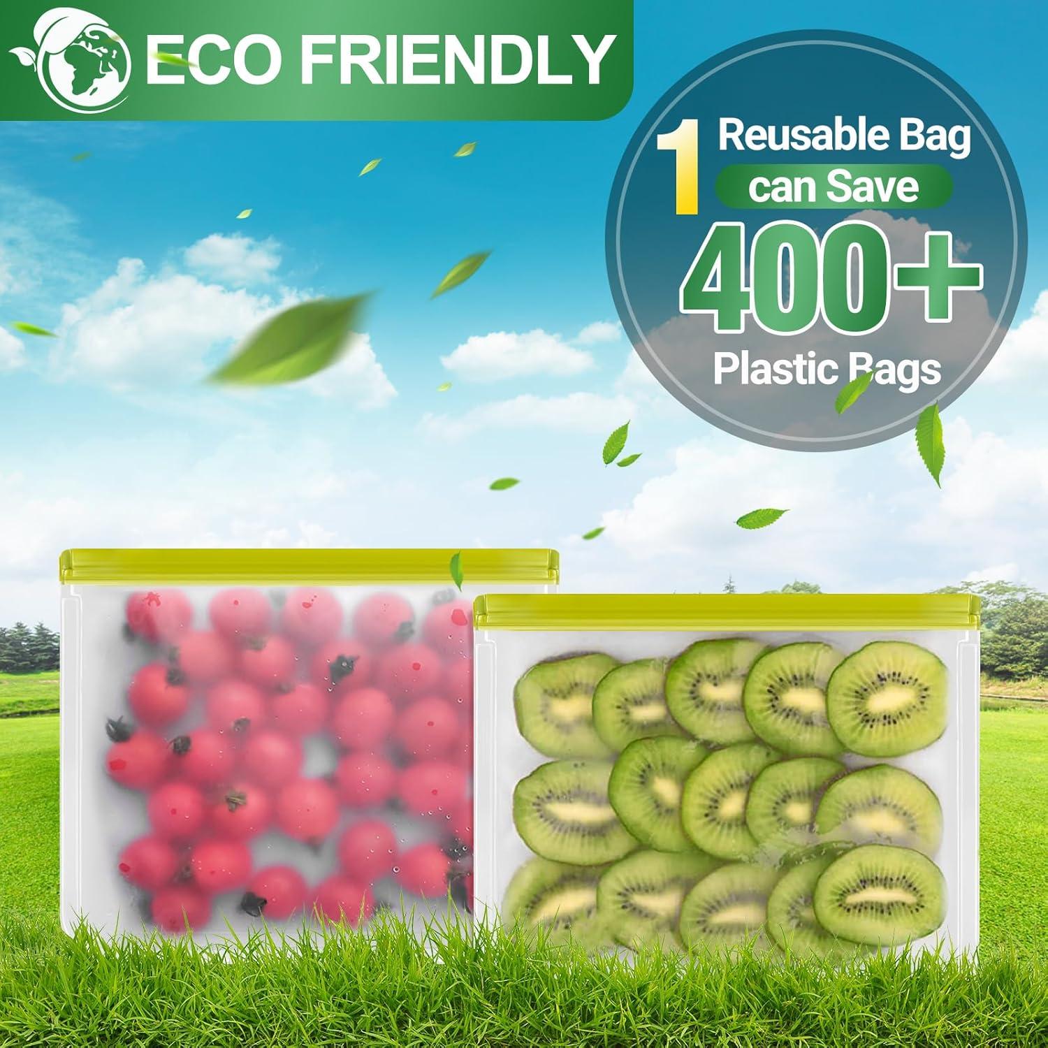 Paquete de 6 Bolsas Reutilizables LKSUMPT 1 Galón Sin BPA