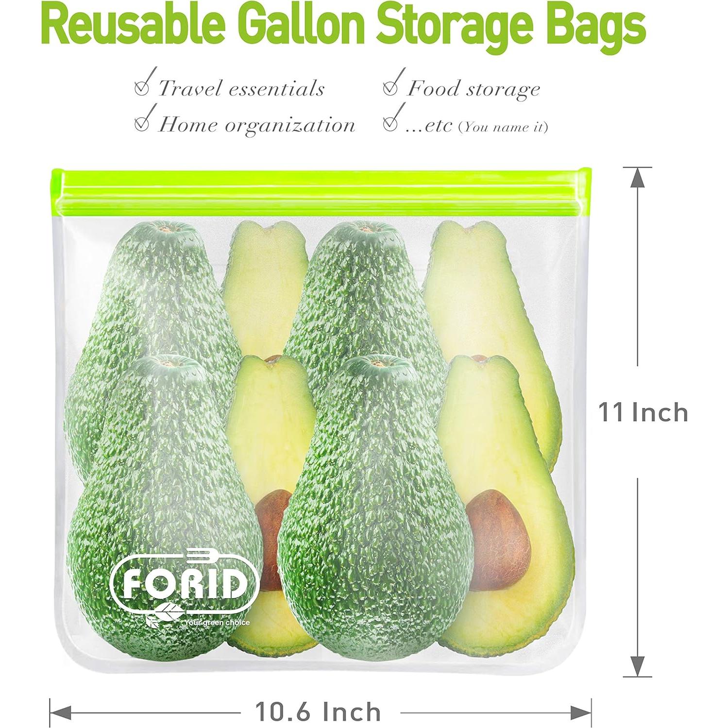 Bolsas Reutilizables de Congelador FORID 1 Galón - 6 Piezas