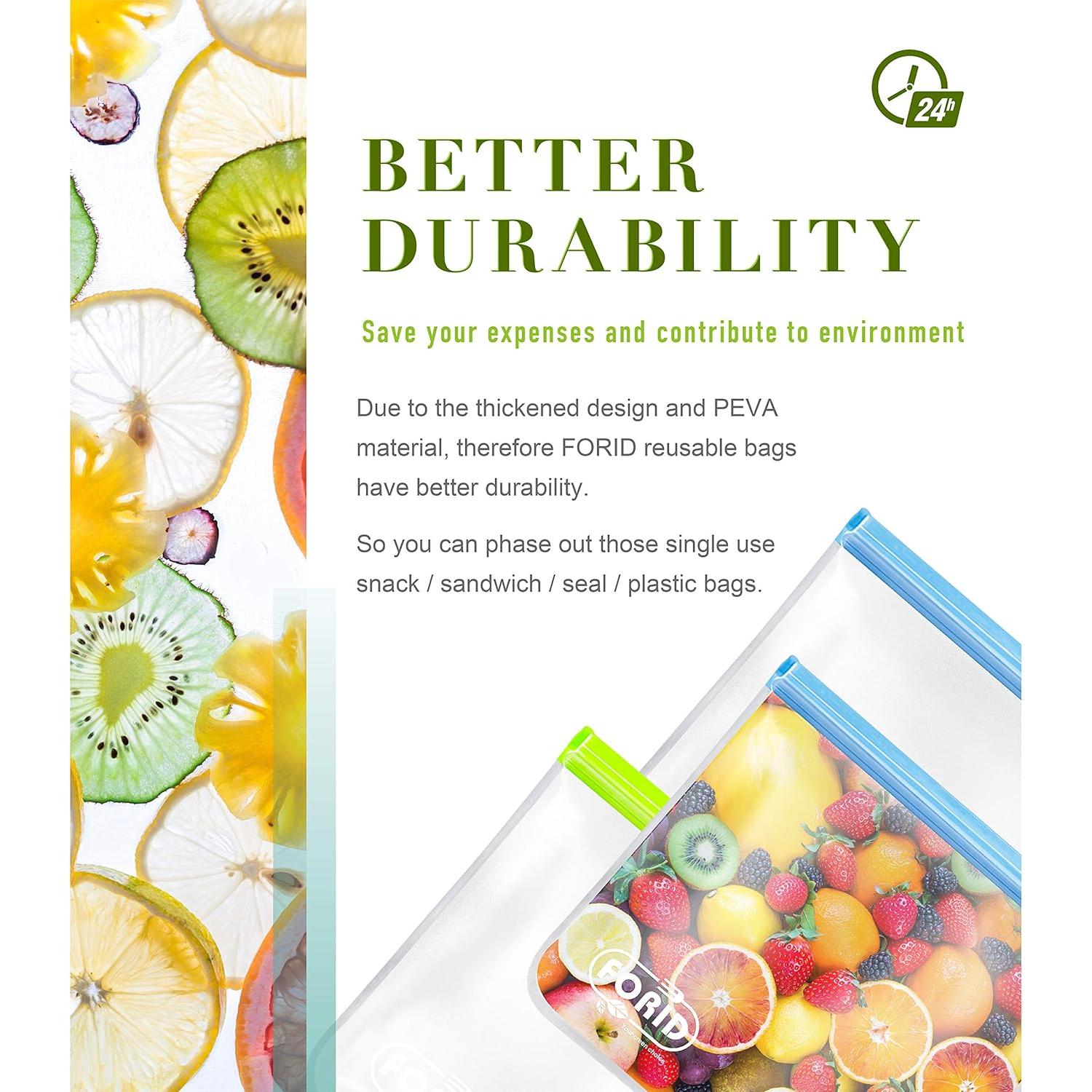 Bolsas Reutilizables de Congelador FORID 1 Galón - 6 Piezas