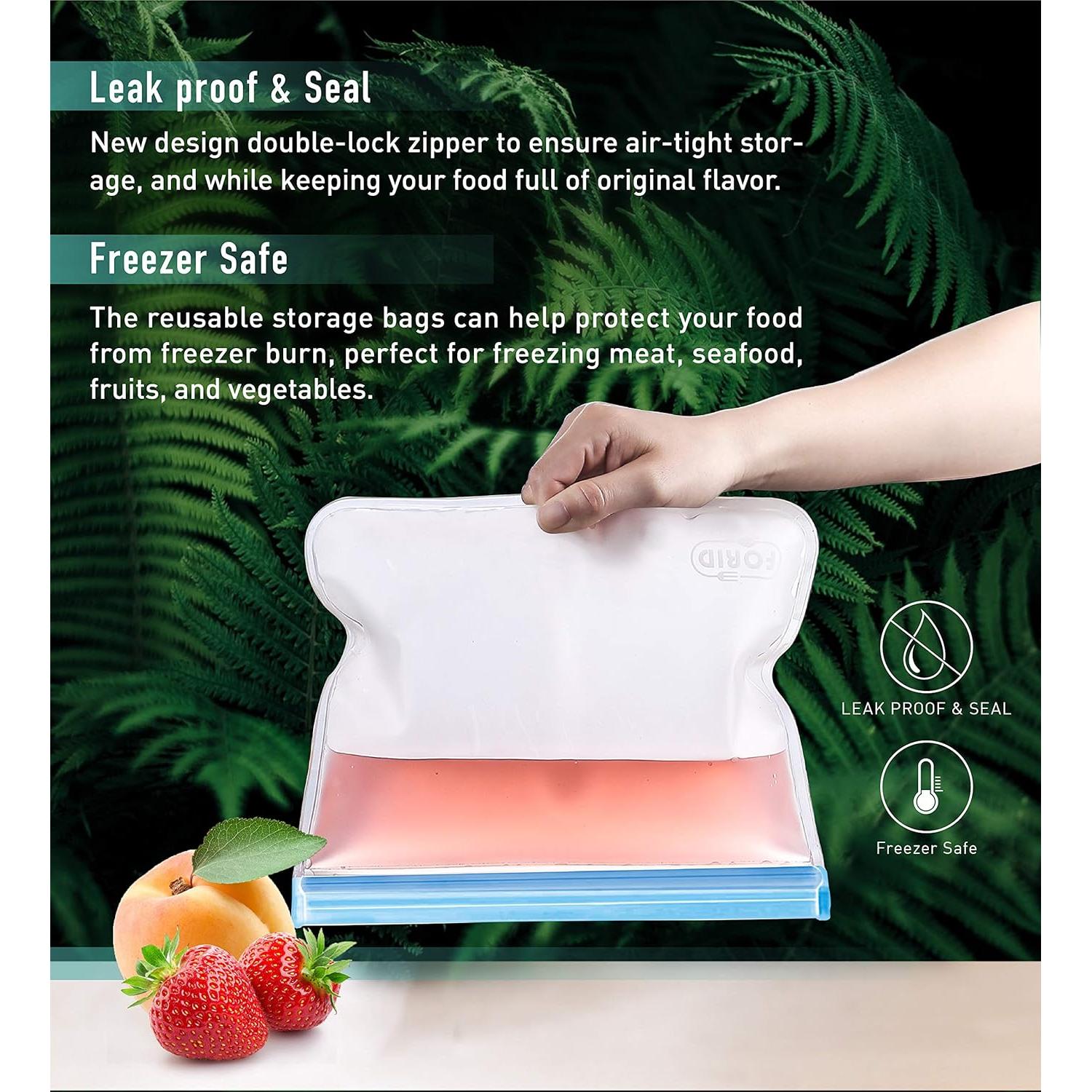 Bolsas Reutilizables de Congelador FORID 1 Galón - 6 Piezas