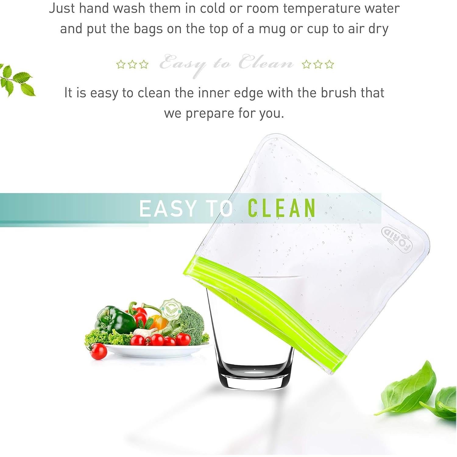 Bolsas Reutilizables de Congelador FORID 1 Galón - 6 Piezas