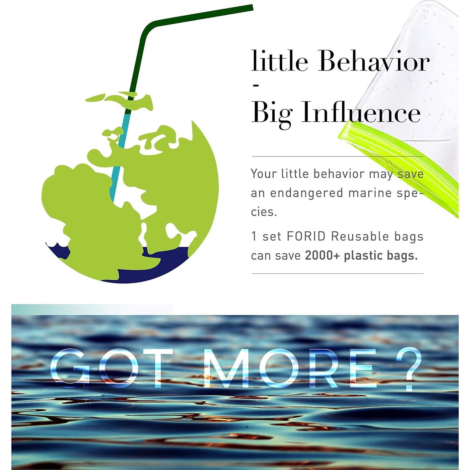 Bolsas Reutilizables de Congelador FORID 1 Galón - 6 Piezas