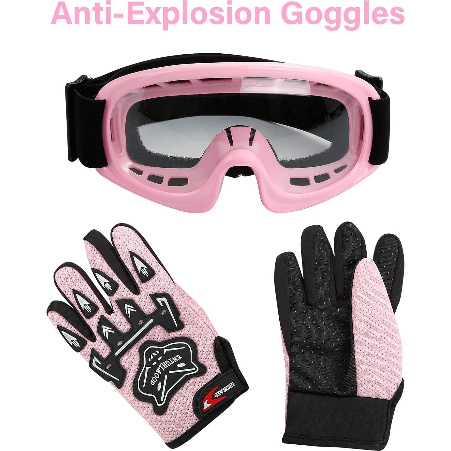 Casco TCMT OffRoad Niños Juvenil Pequeño Mariposa Rosa