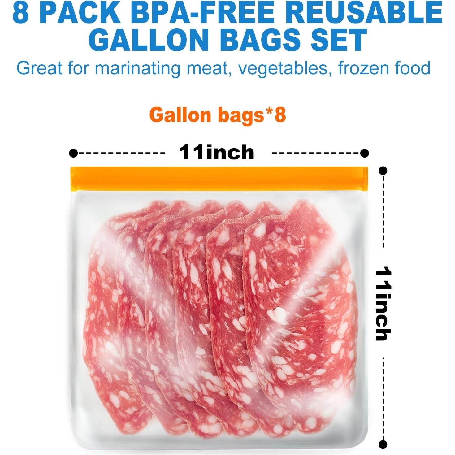 Paquete de 8 bolsas de congelador reutilizables AURUZA 27.94 cm