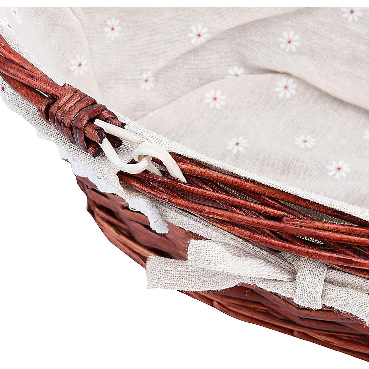 Cesta de Regalo de Mimbre 2 PCS ZEONHEI Ovalada Marrón 30.48cm