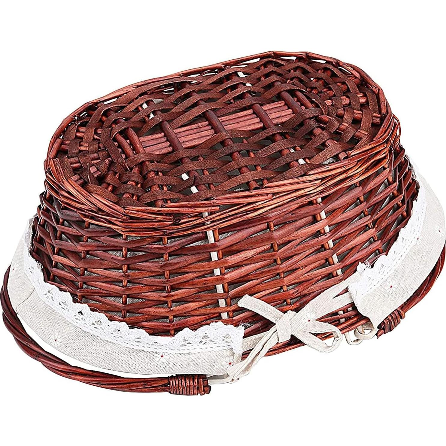 Cesta de Regalo de Mimbre 2 PCS ZEONHEI Ovalada Marrón 30.48cm