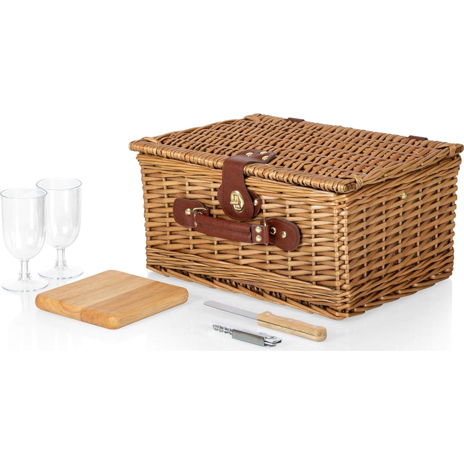 Cesta de Picnic Clásica de Vino y Queso PICNIC TIME 36.8x27.9cm