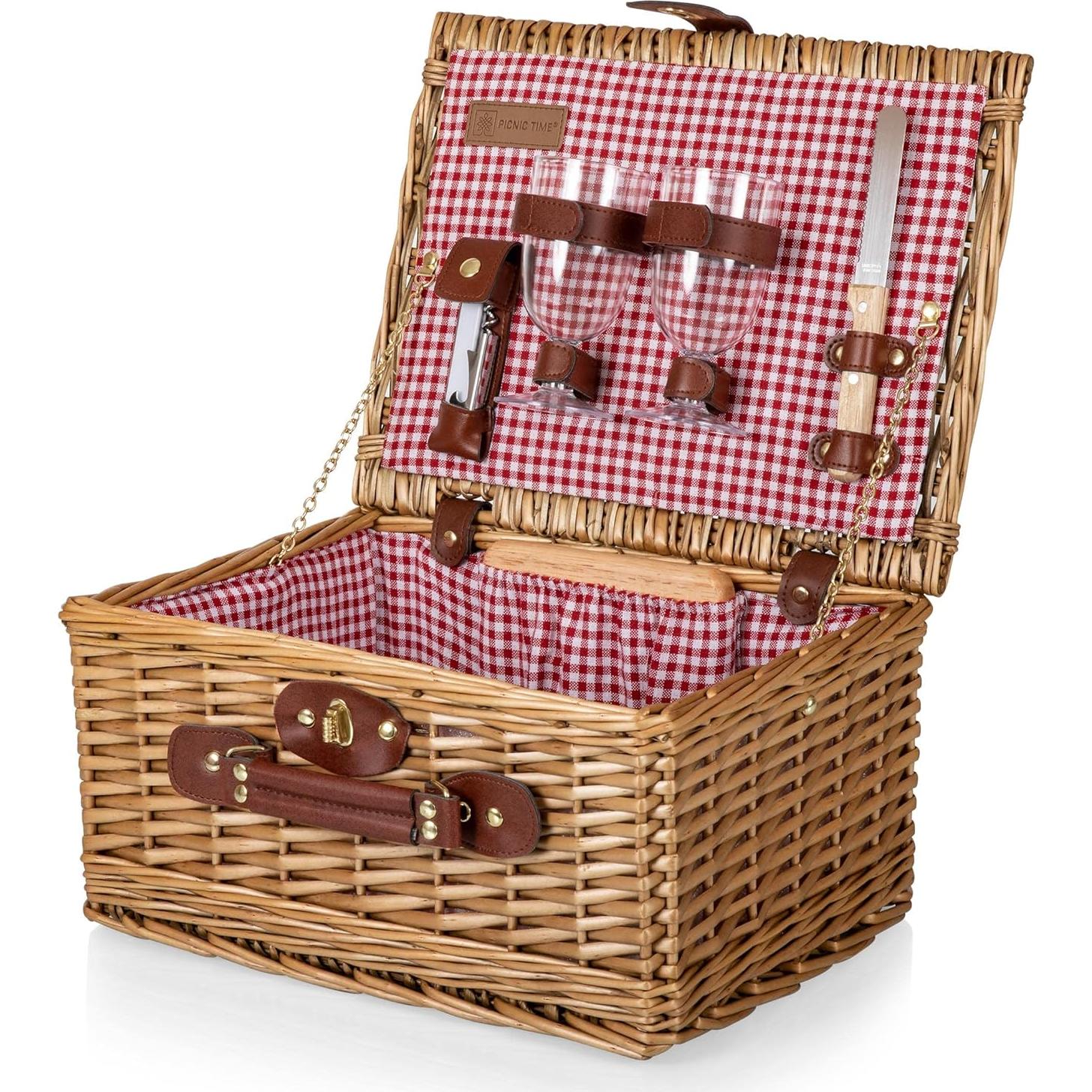Cesta de Picnic Clásica de Vino y Queso PICNIC TIME 36.8x27.9cm