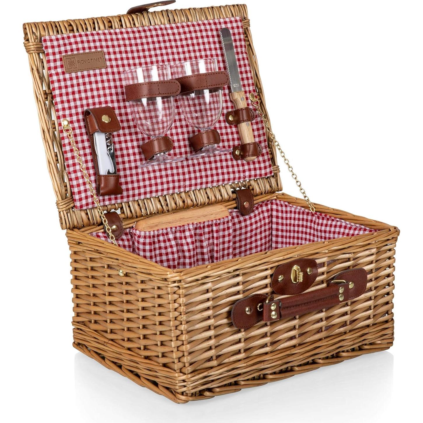 Cesta de Picnic Clásica de Vino y Queso PICNIC TIME 36.8x27.9cm