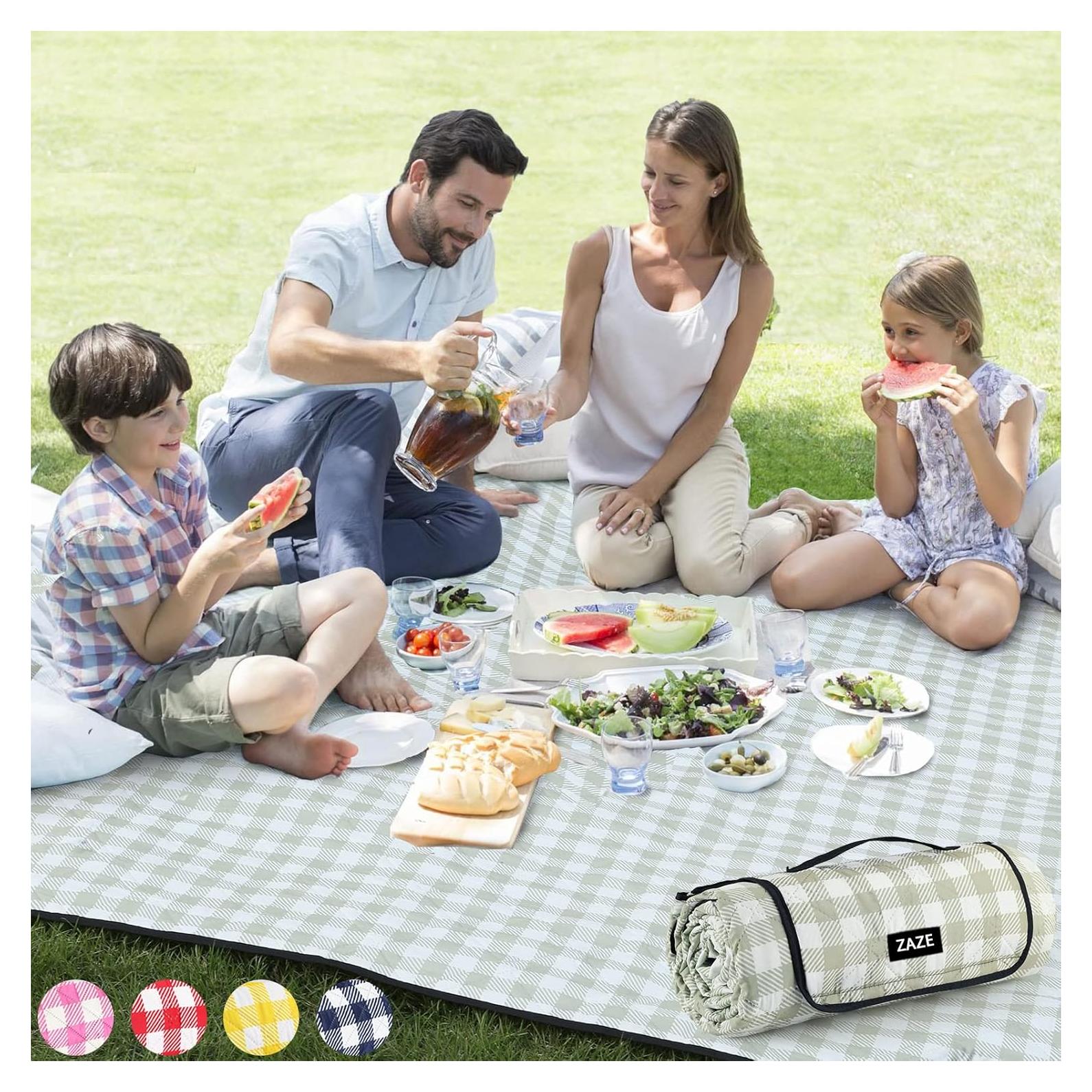 Manta de Picnic ZAZE Extra Grande 203x203cm Impermeable