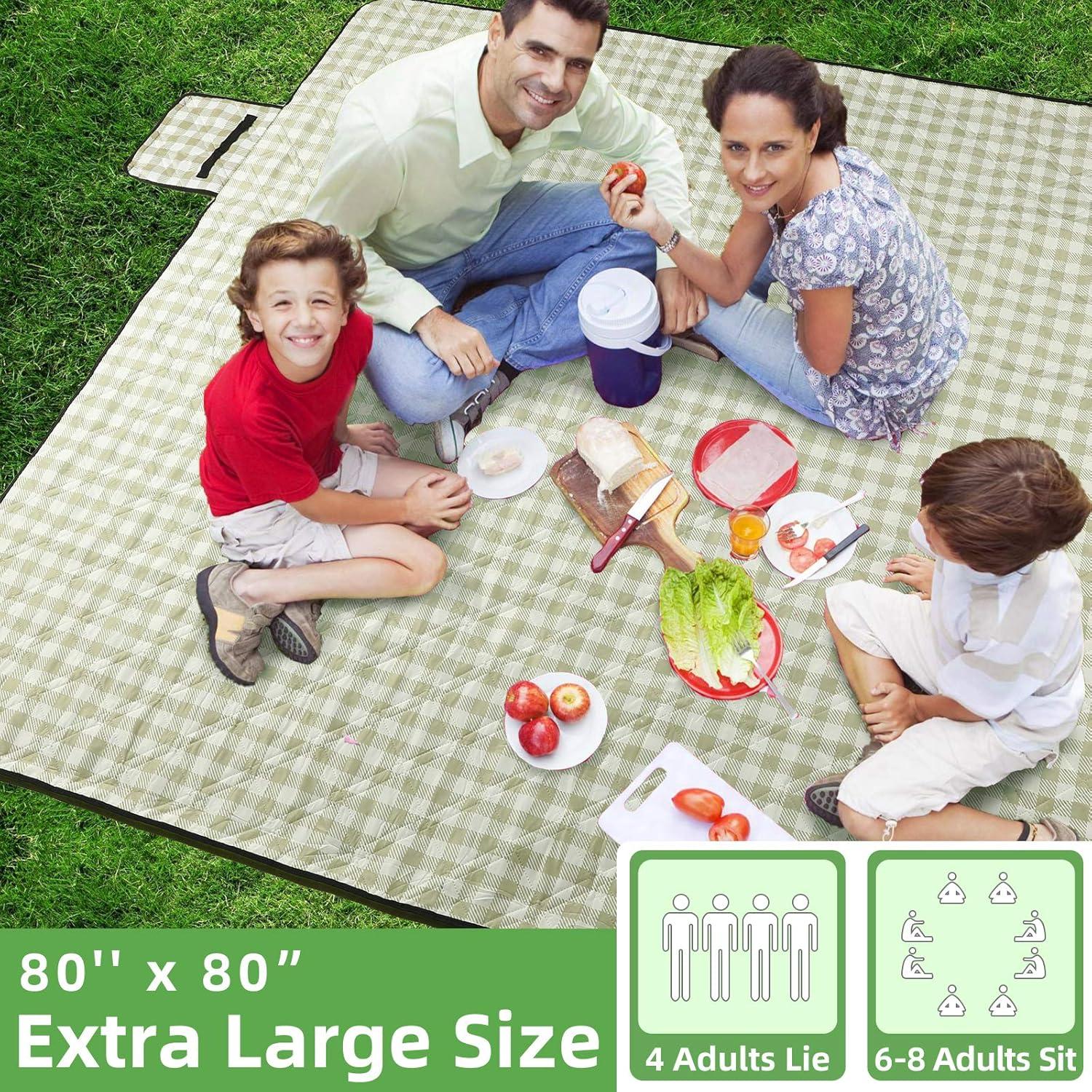 Manta de Picnic ZAZE Extra Grande 203x203cm Impermeable