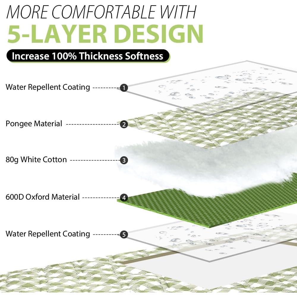 Manta de Picnic ZAZE Extra Grande 203x203cm Impermeable