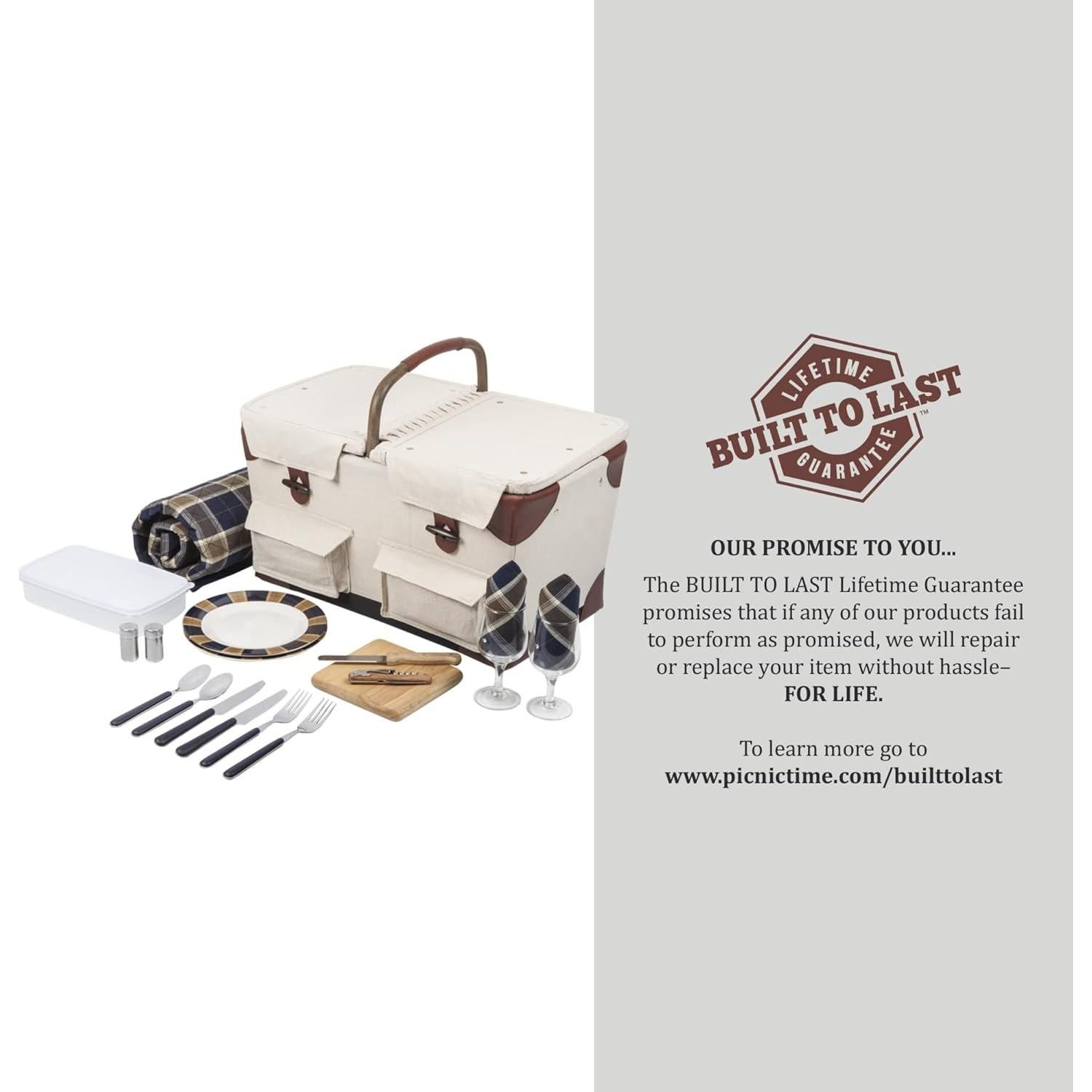 Cesta de Picnic Deluxe Pioneer PICNIC TIME con Manta 50x60cm