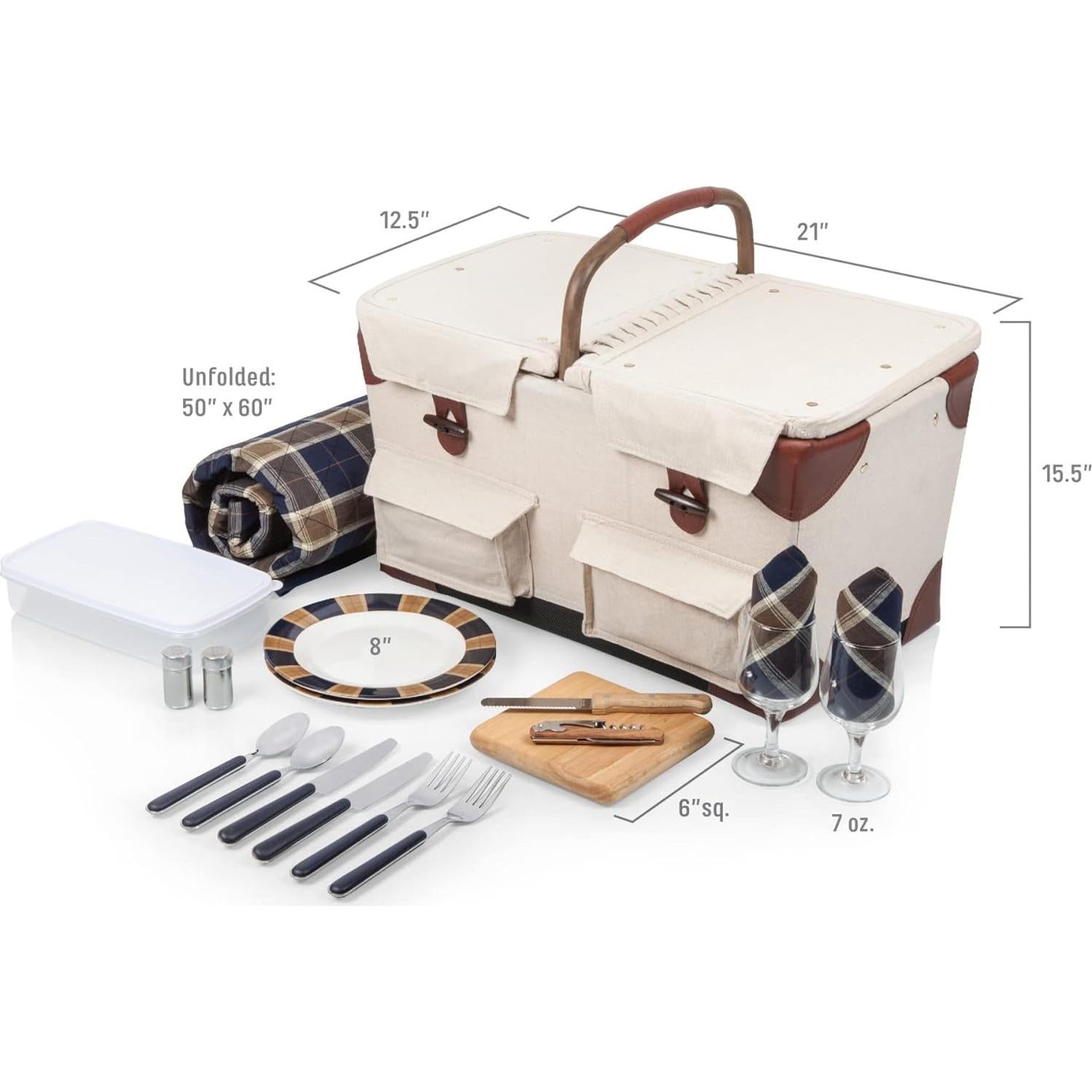 Cesta de Picnic Deluxe Pioneer PICNIC TIME con Manta 50x60cm