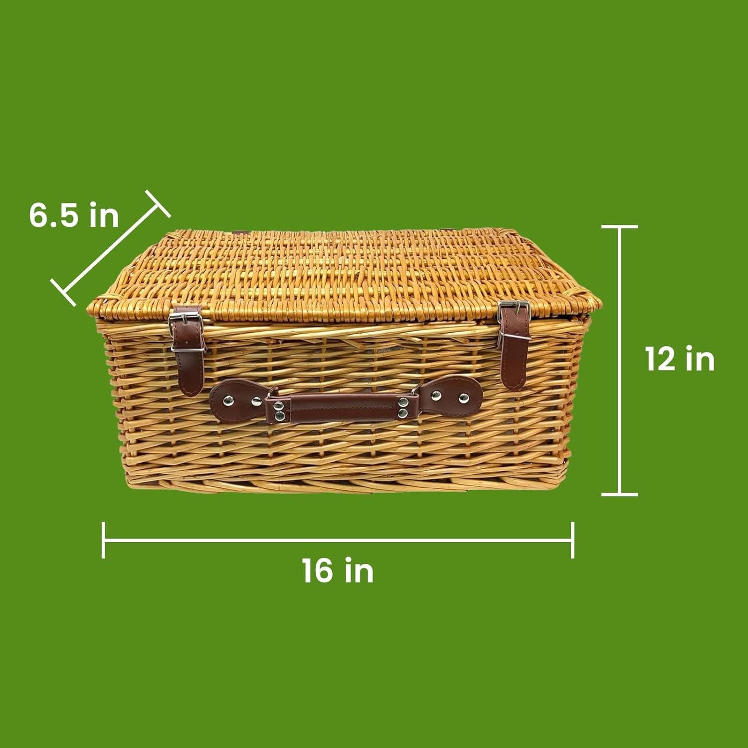 Cesta de Picnic Nature Gear XL Aislada para 4 Personas - Rojo y Blanco