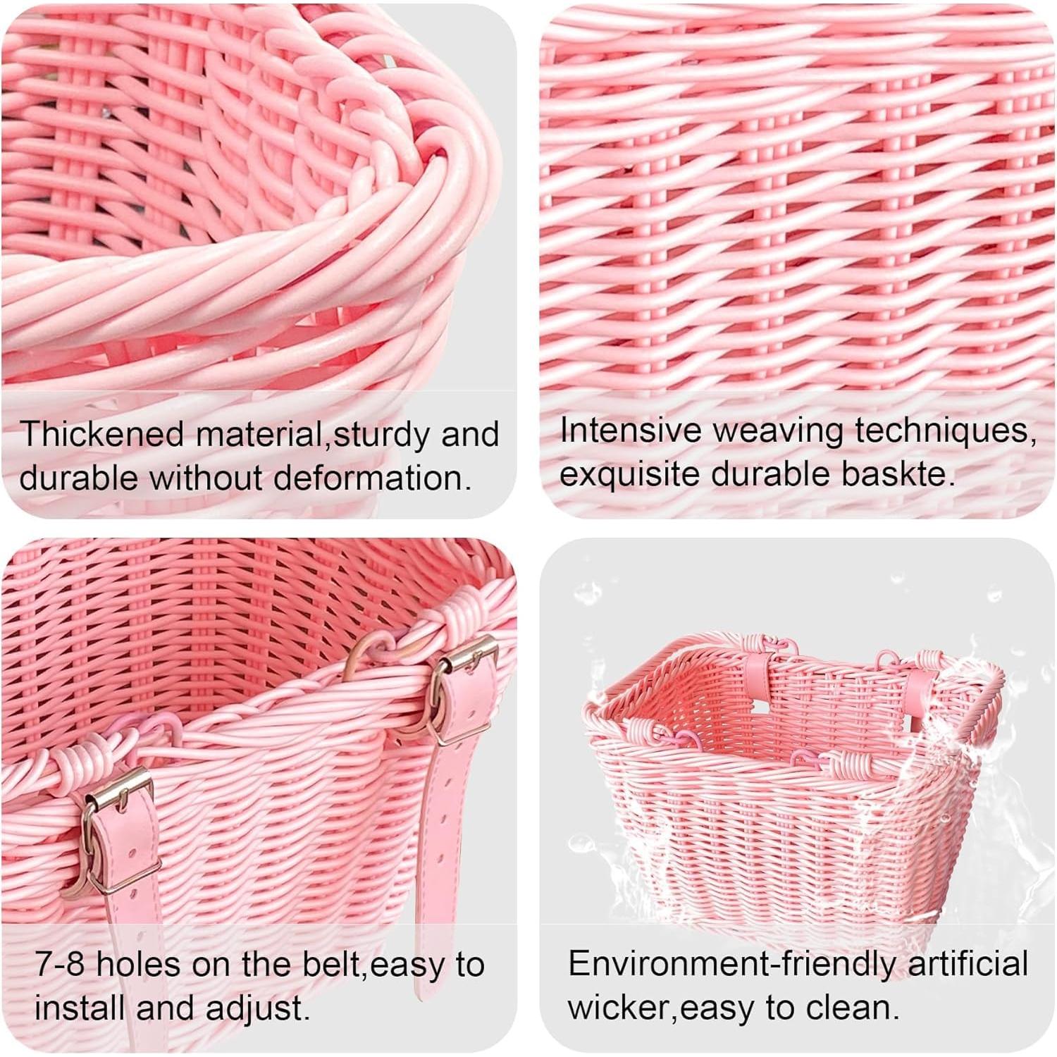 Cesta de Picnic de Mimbre Aikolesa Rosa 21x16x16 cm