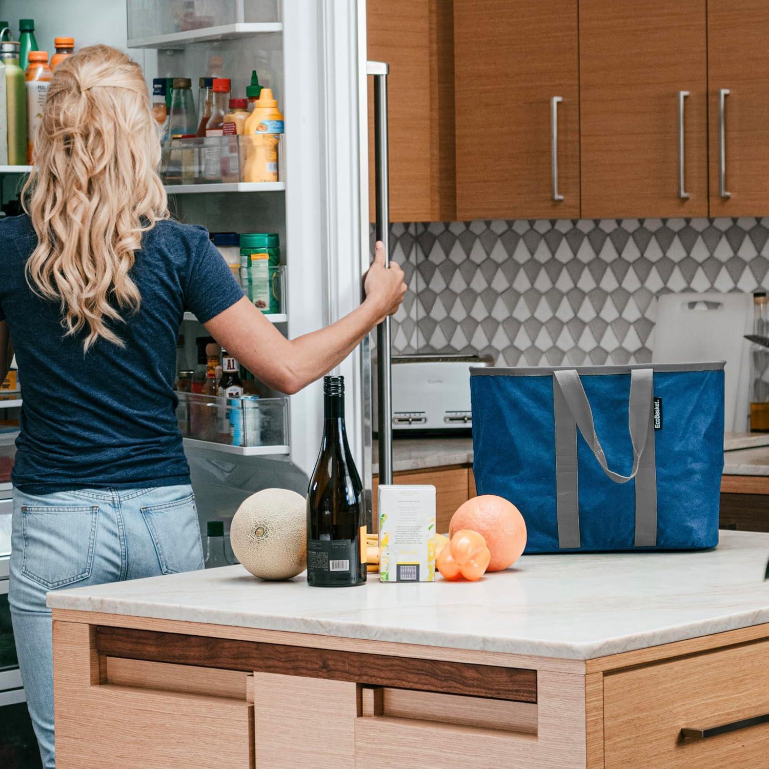 Bolsa de Compras Plegable CleverMade Azul/Gris 30L