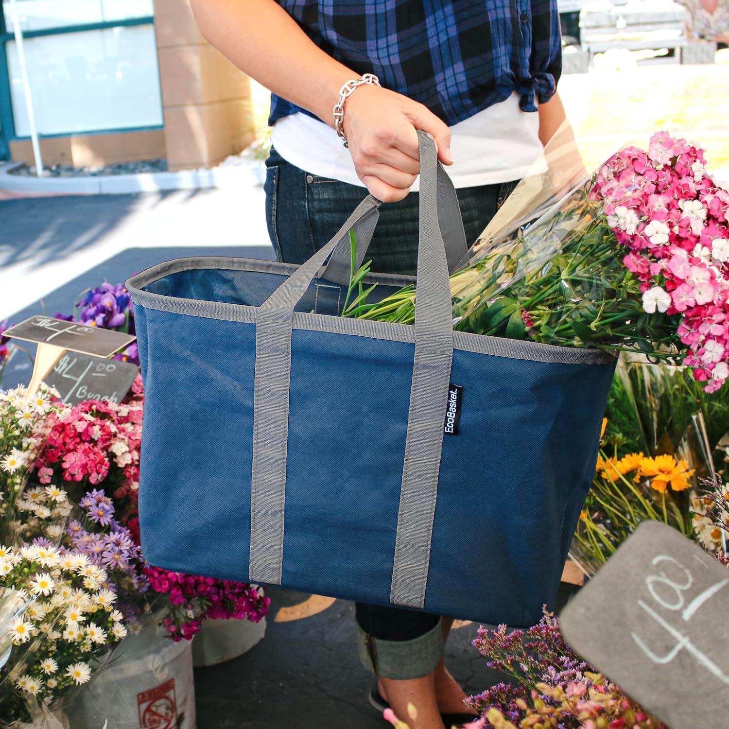 Bolsa de Compras Plegable CleverMade Azul/Gris 30L