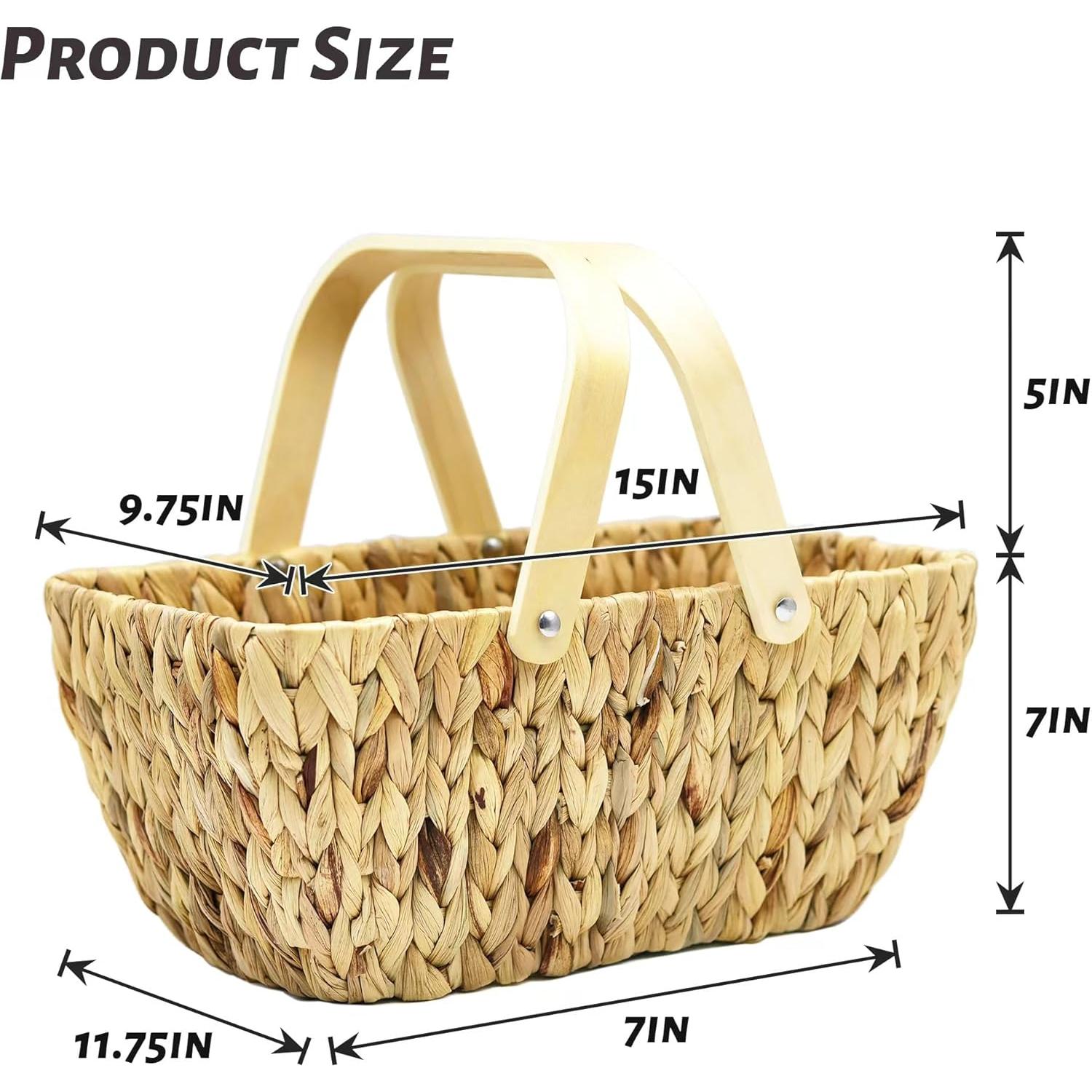 Cesta de Picnic de Mimbre Wyjnqq 38x23x18 cm Ecológica