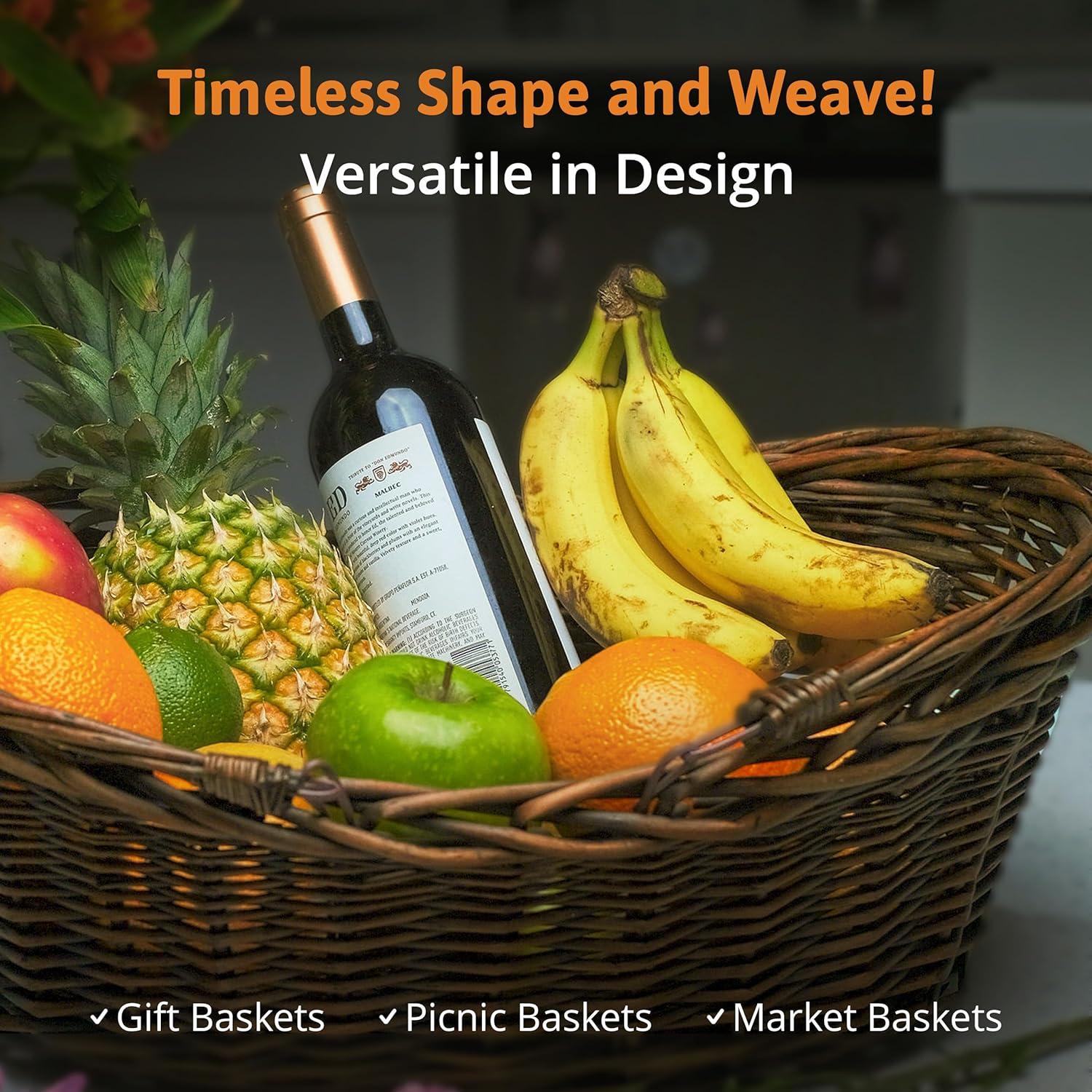 Canasta de Mimbre Mediana Wald Imports - Color Marrón Oscuro