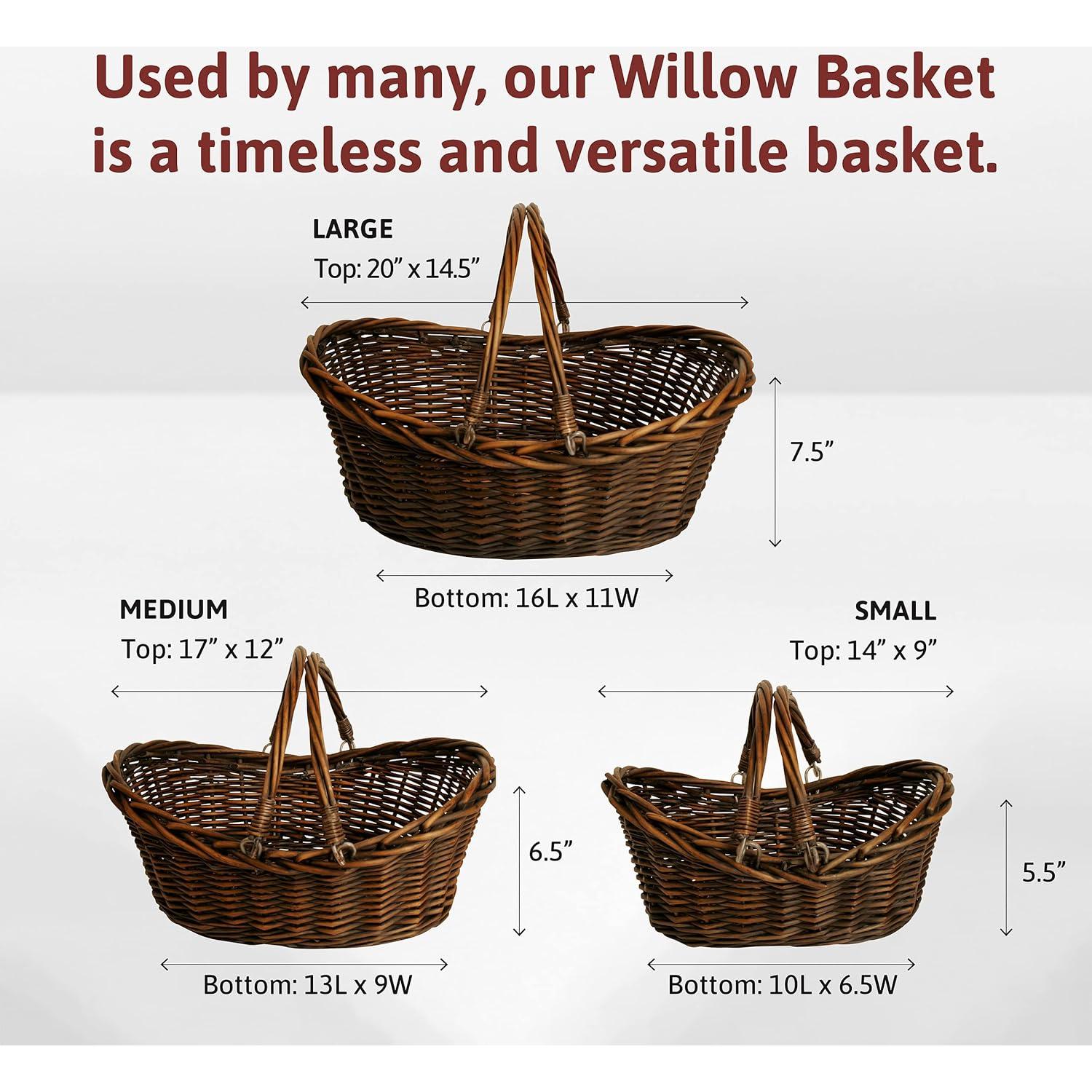 Canasta de Mimbre Mediana Wald Imports - Color Marrón Oscuro