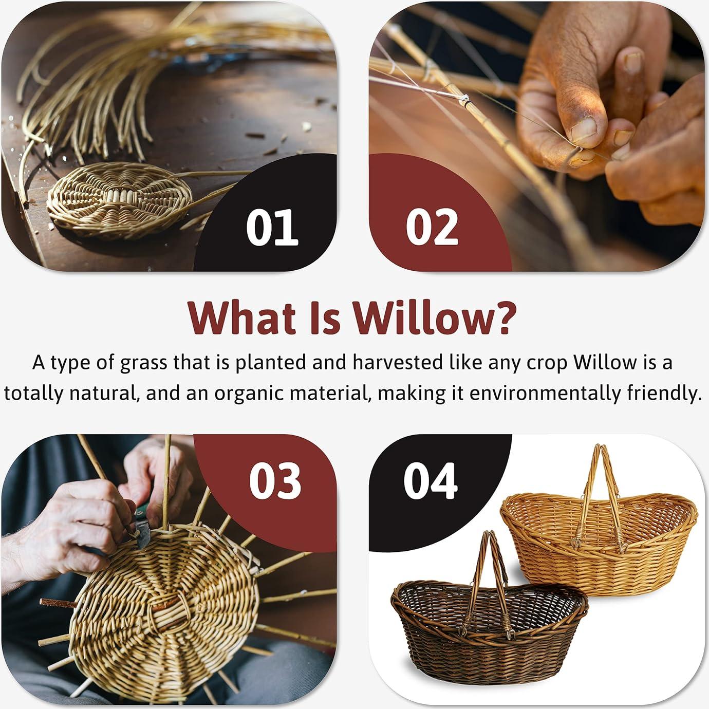 Canasta de Mimbre Mediana Wald Imports - Color Marrón Oscuro