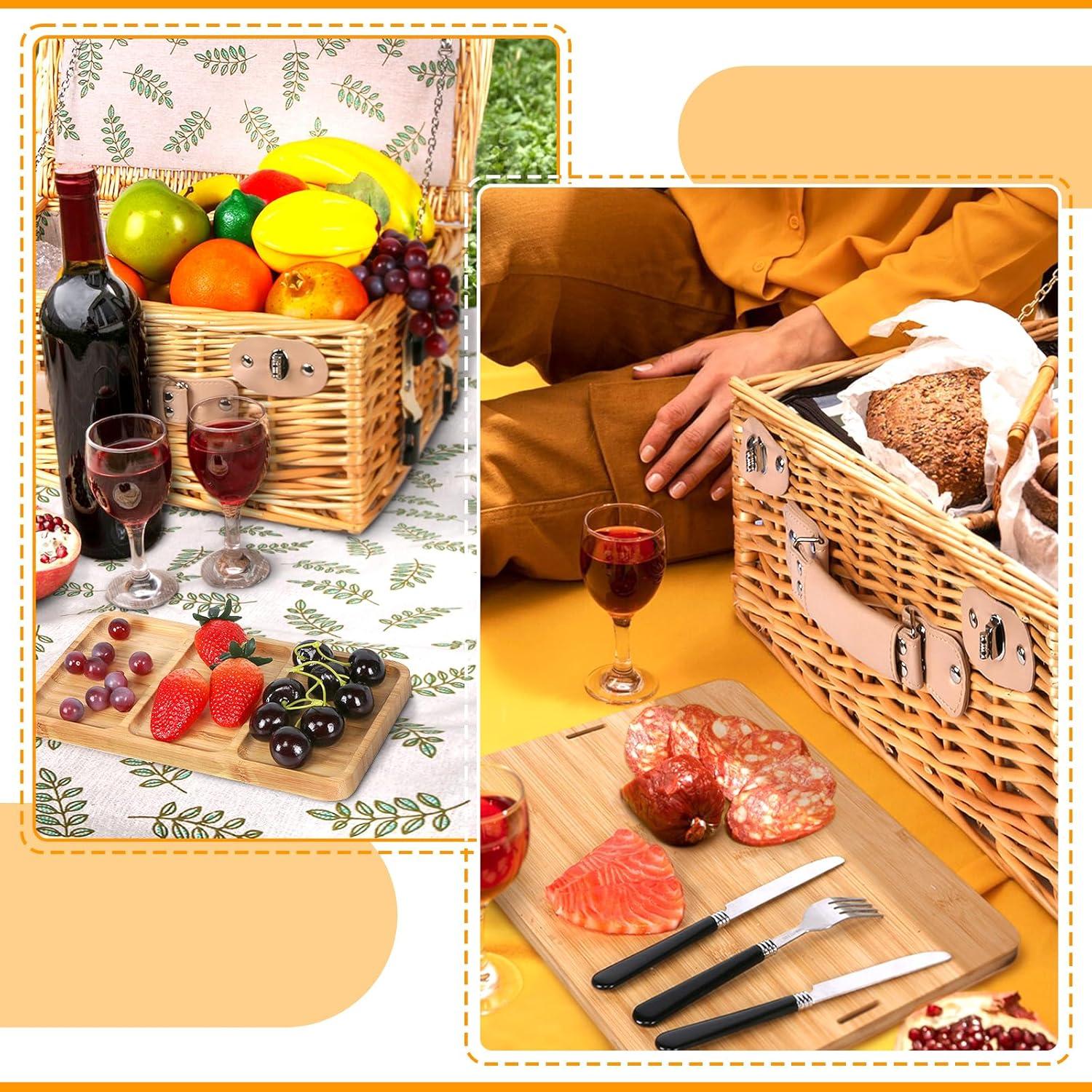 Conjunto de Cesta de Picnic Doble Hap Tim con Manta y Tablas