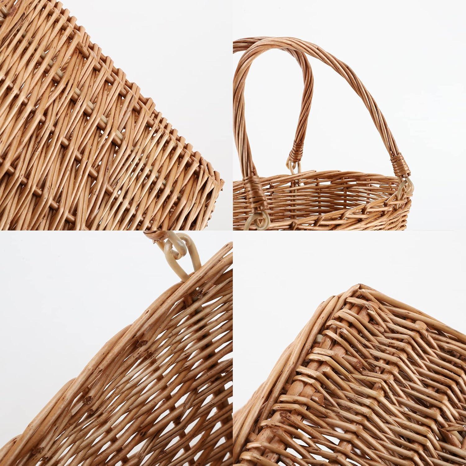 Cesta de Picnic de Mimbre Natural YRLSOTGE 33x15x20 cm