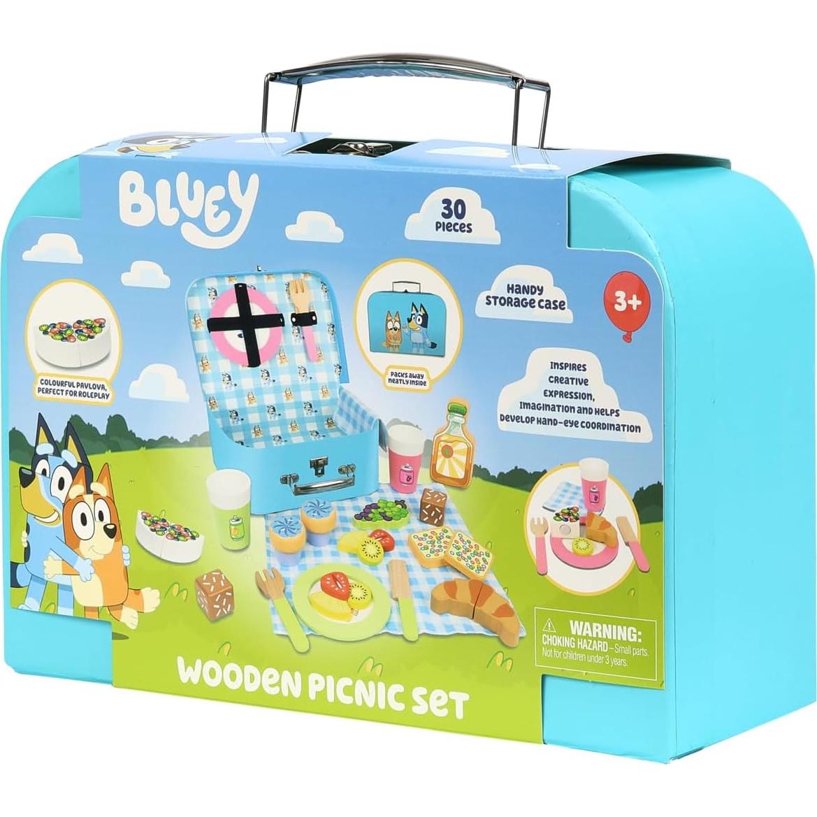 Juego de Picnic de Madera Bluey - 30 Piezas con Estuche